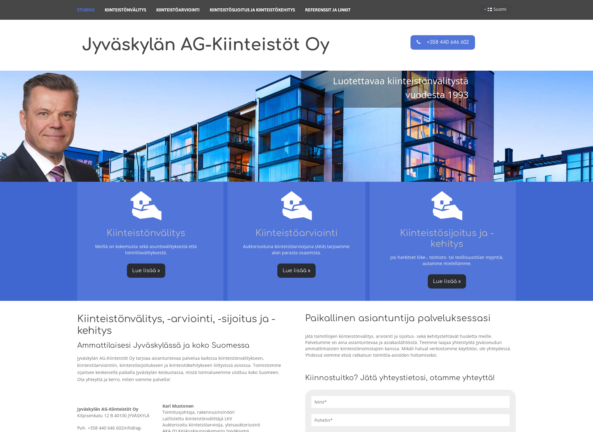 Screenshot for ag-kiinteistot.fi
