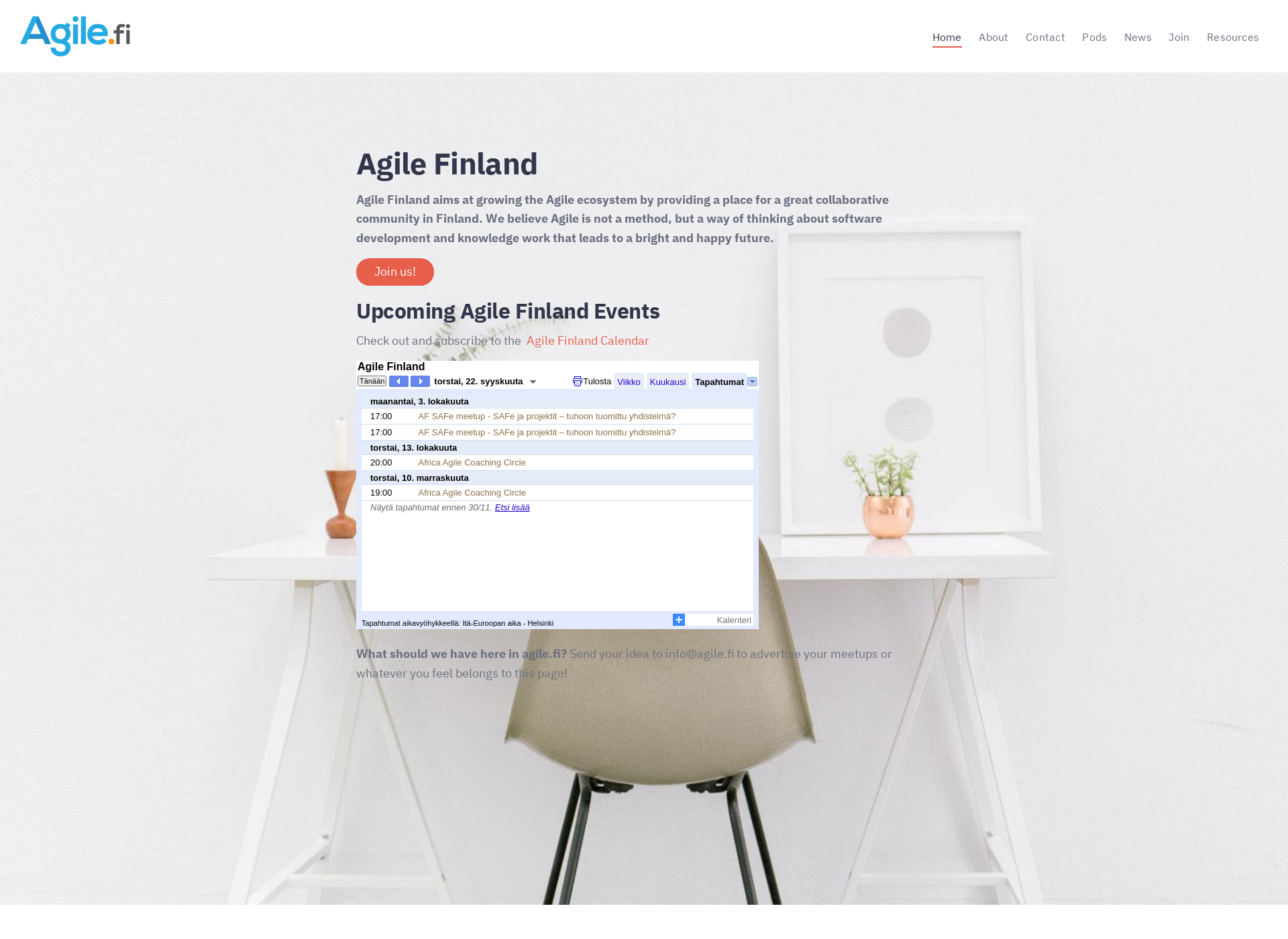 Skärmdump för agile.fi