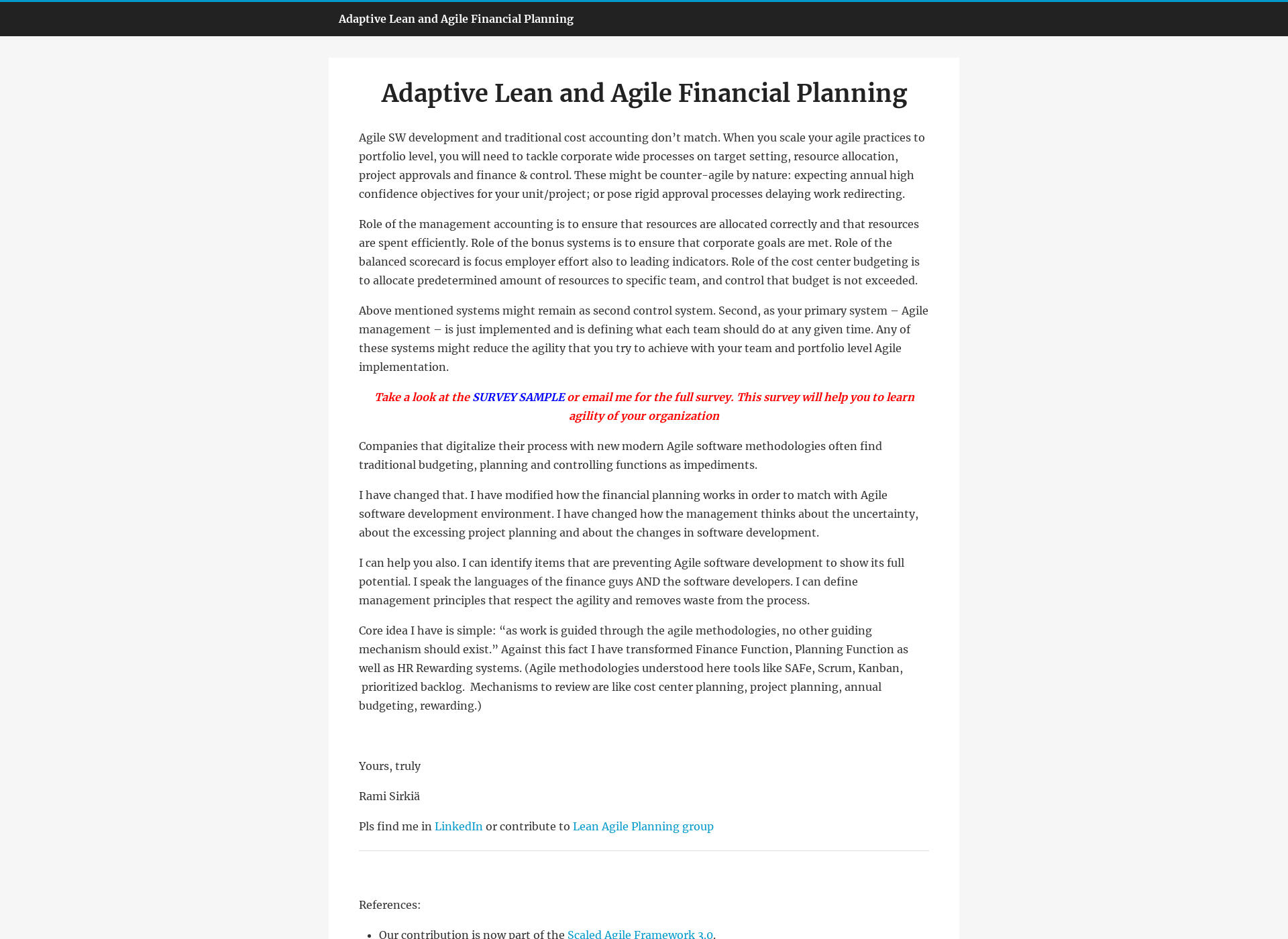 Skärmdump för agilefinance.fi