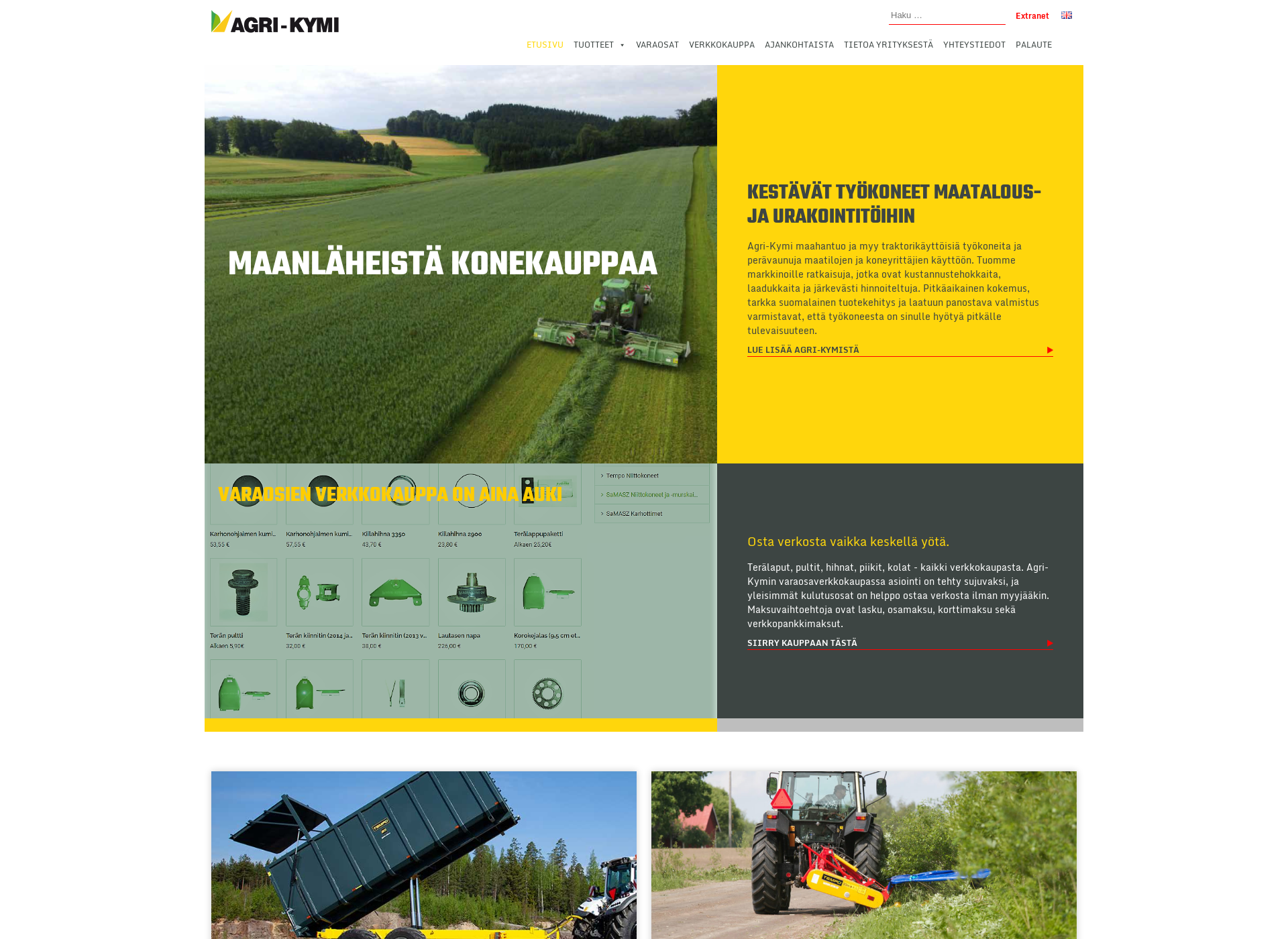 Skärmdump för agrikauppa.fi