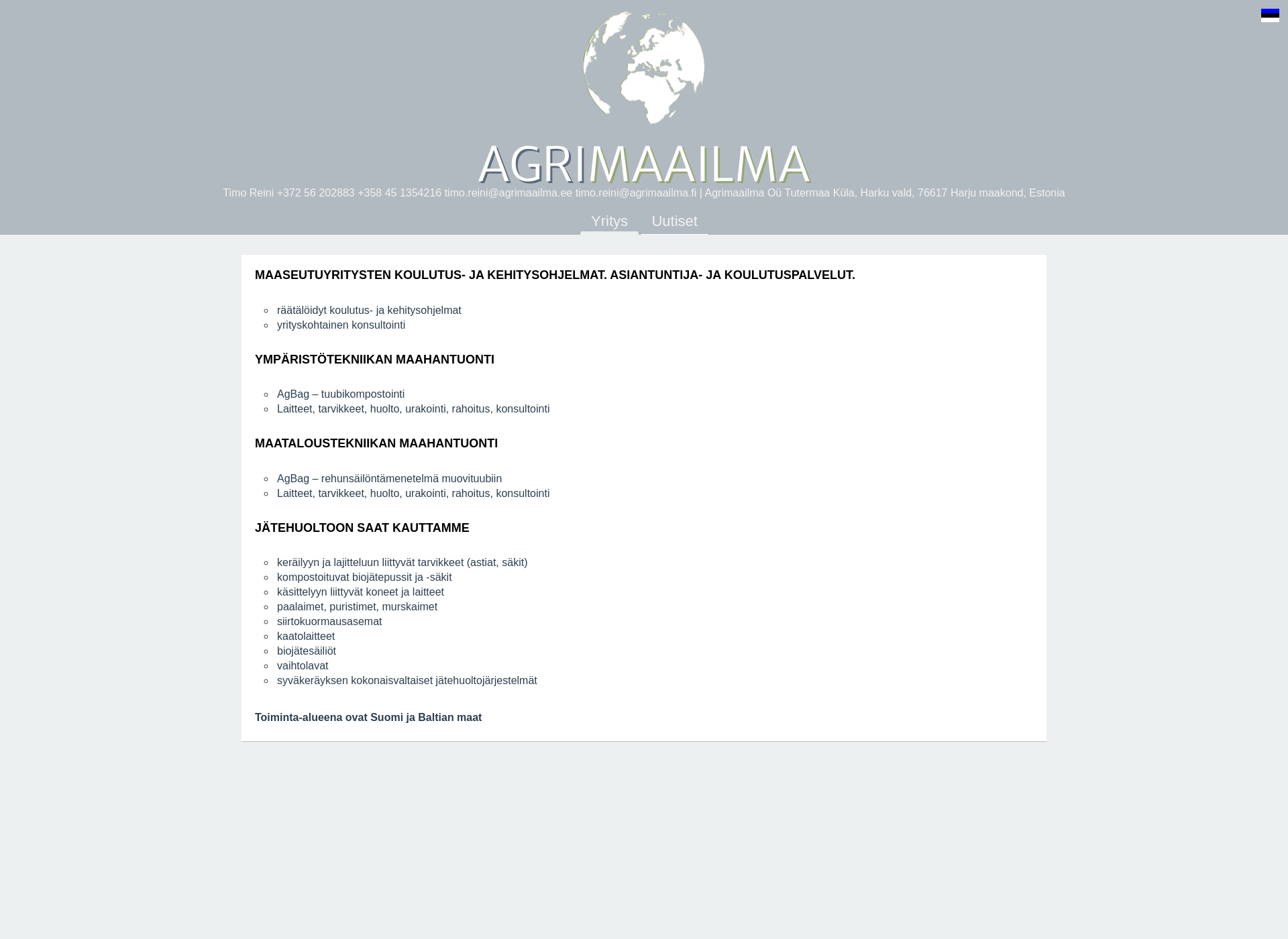 Screenshot for agrimaailma.fi
