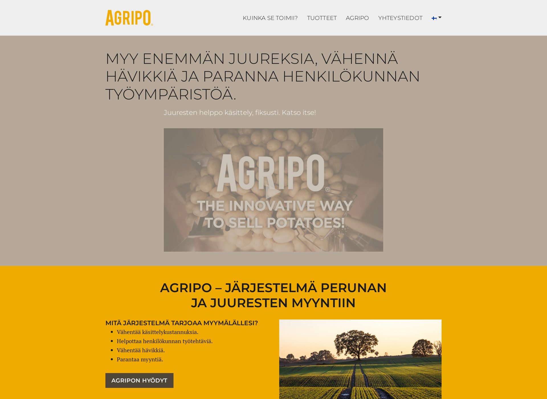 Skärmdump för agripo.fi