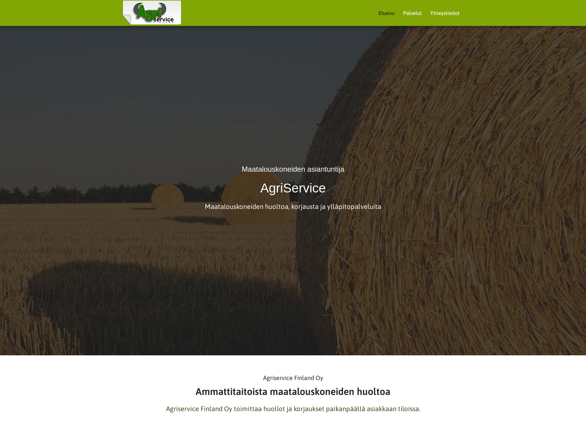 Skärmdump för agriservice.fi