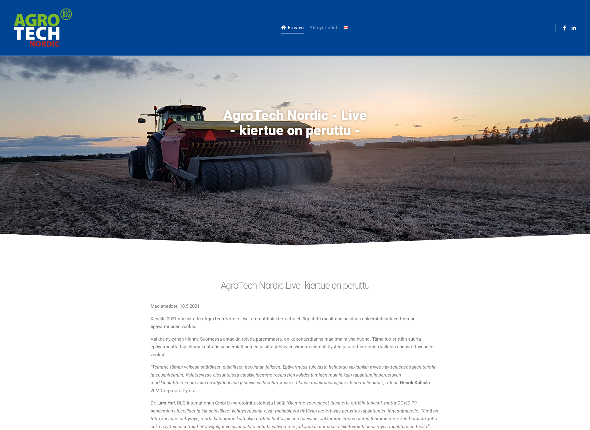 Skärmdump för agrotechnordic.fi