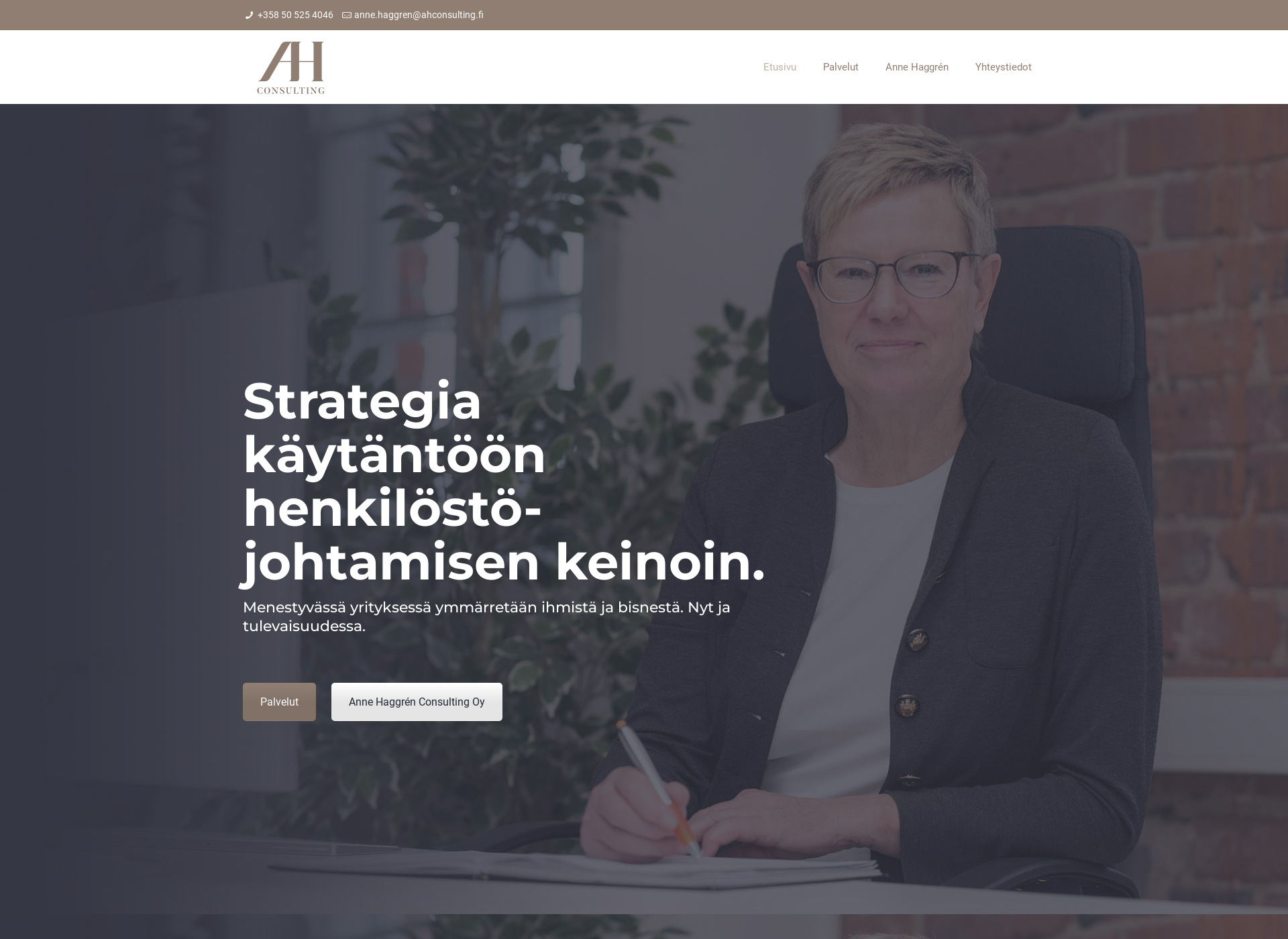 Skärmdump för ahconsulting.fi