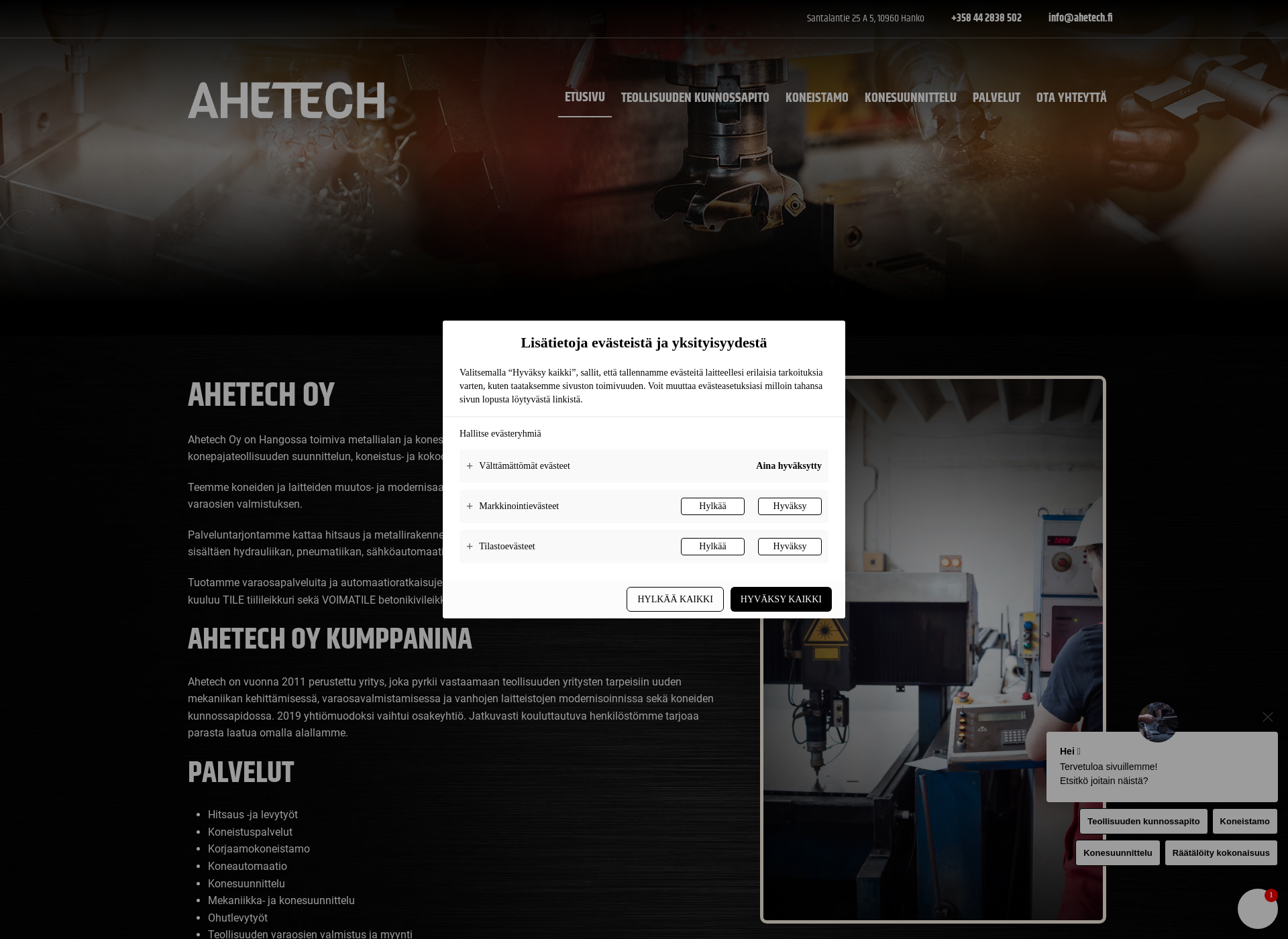 Screenshot for ahetech.fi