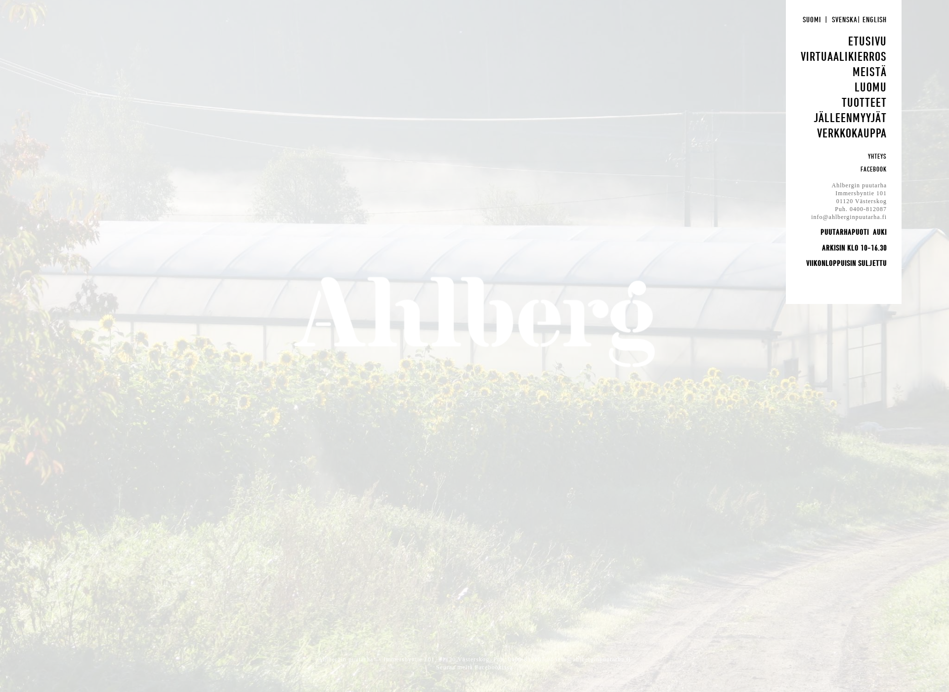 Screenshot for ahlberginpuutarha.fi