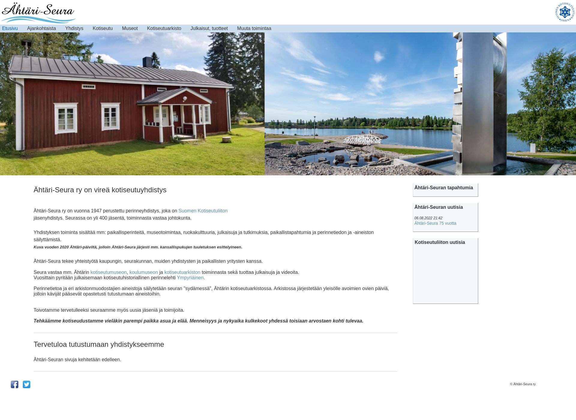 Skärmdump för ahtariseura.fi