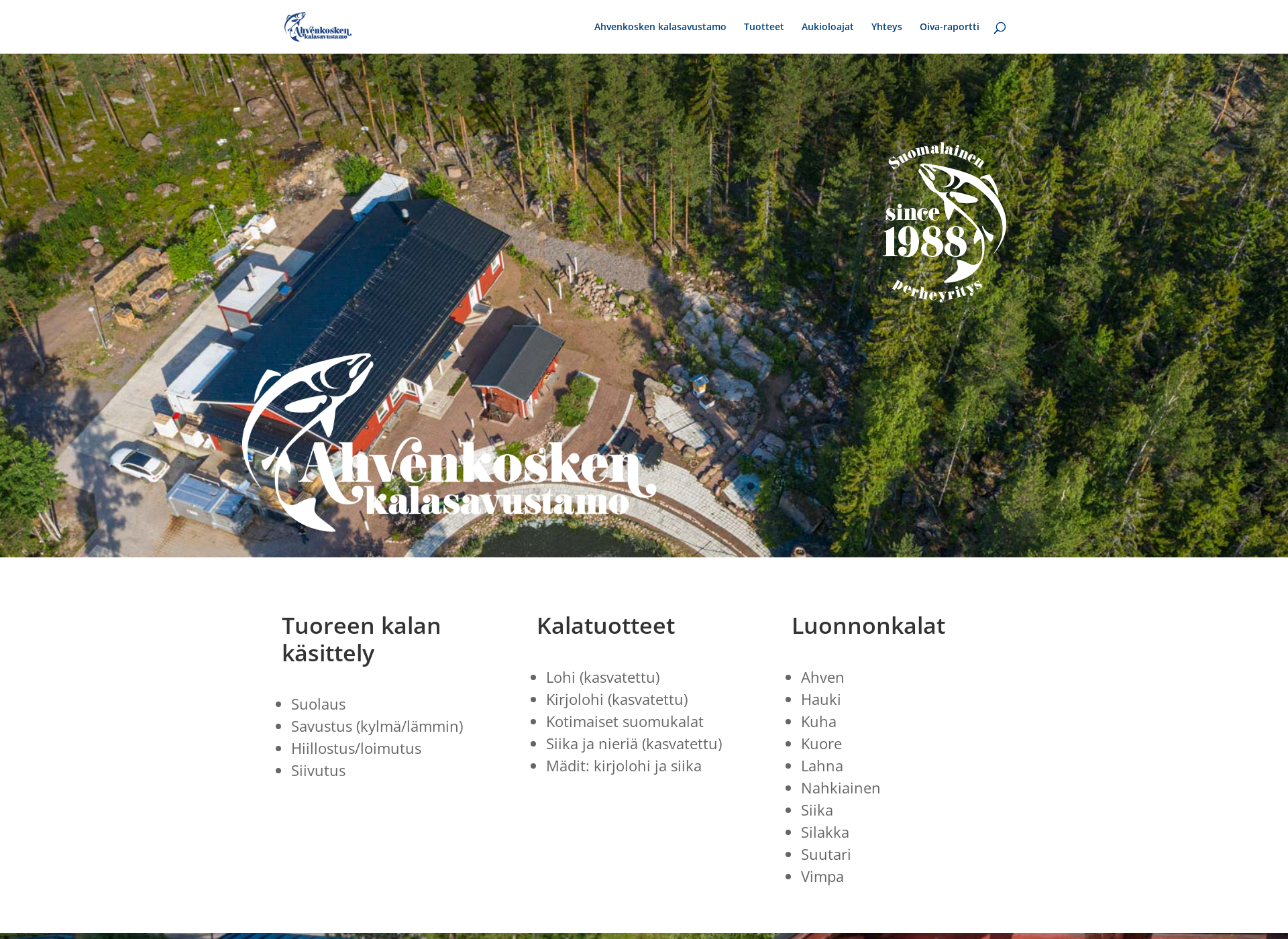Skärmdump för ahvenkoskenkalasavustamo.fi