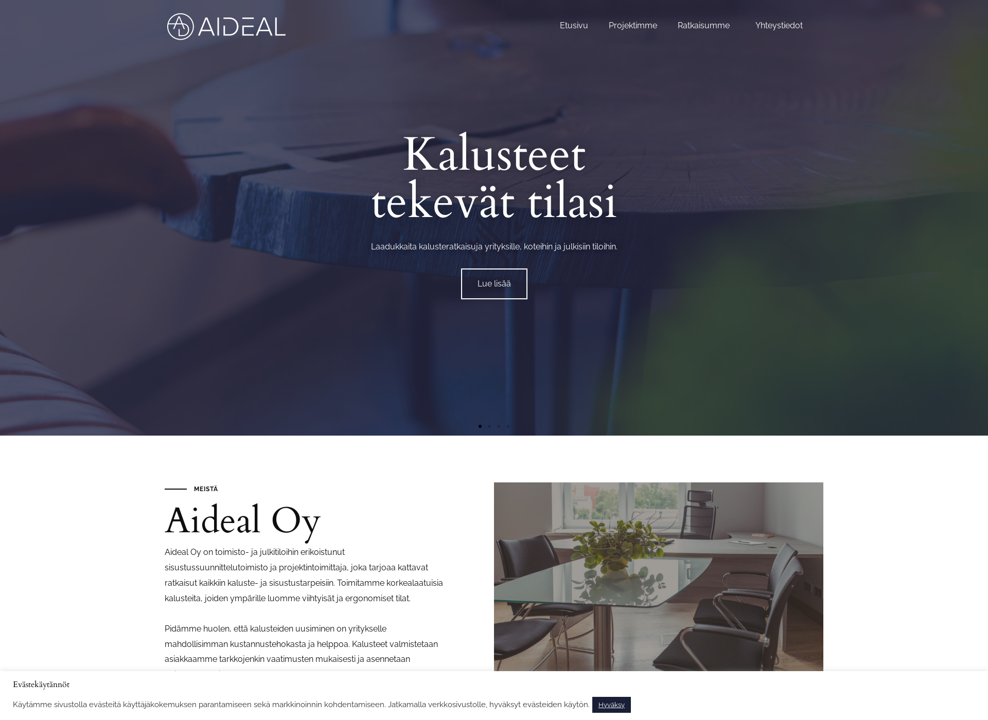 Skärmdump för aideal.fi