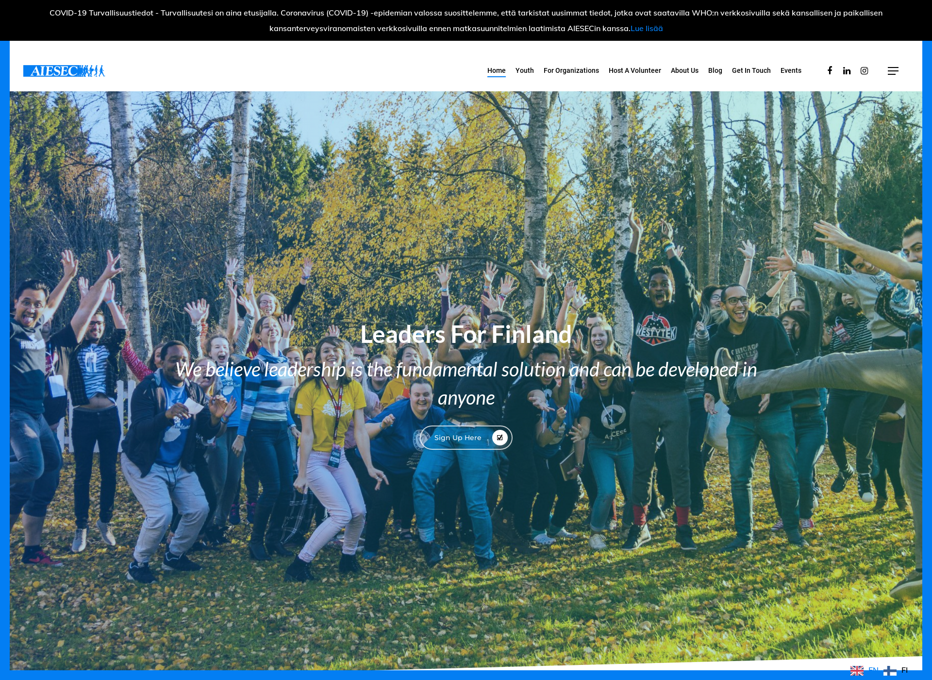 Screenshot for aiesec.fi