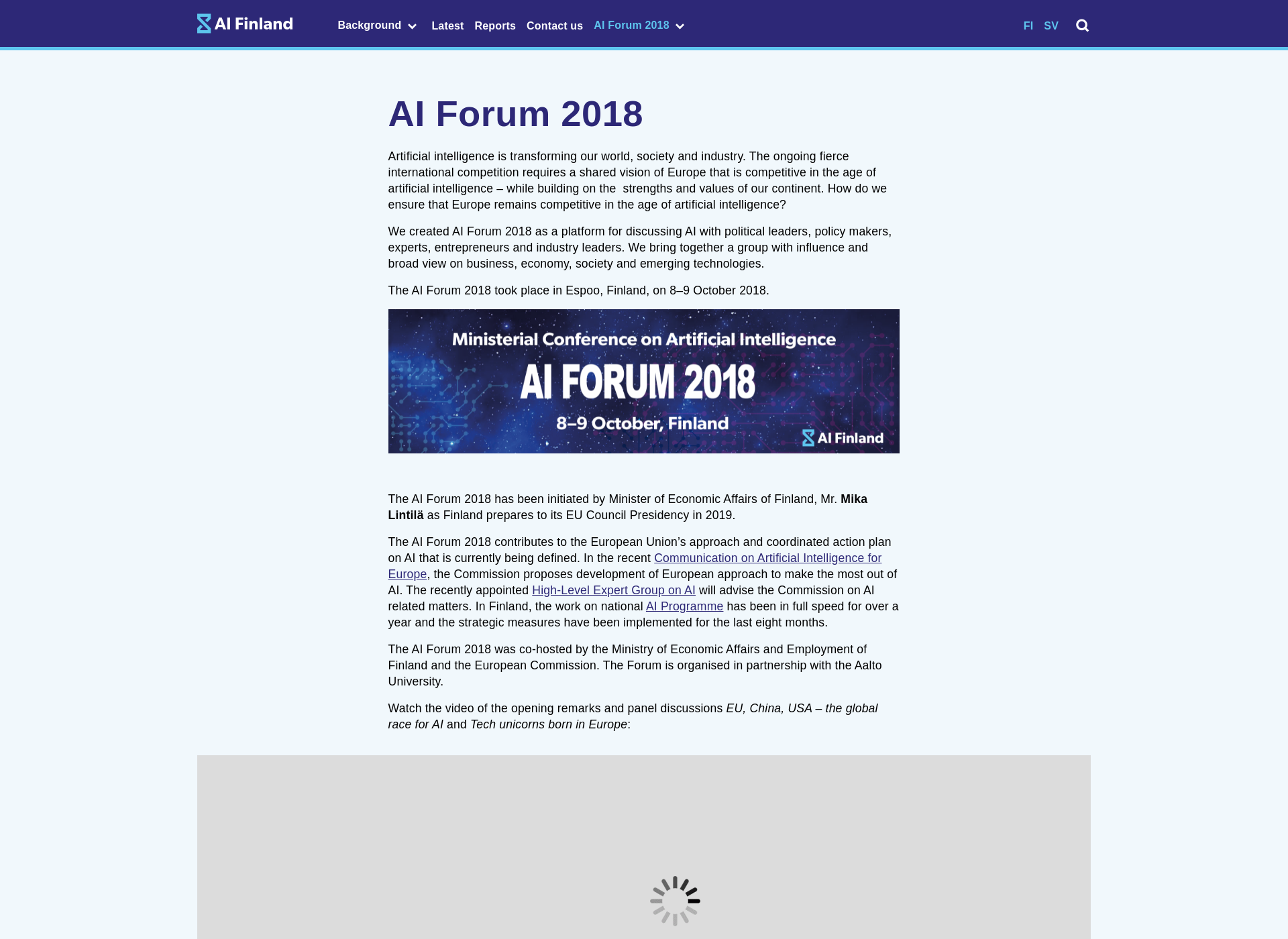 Screenshot for aiforum2018.fi