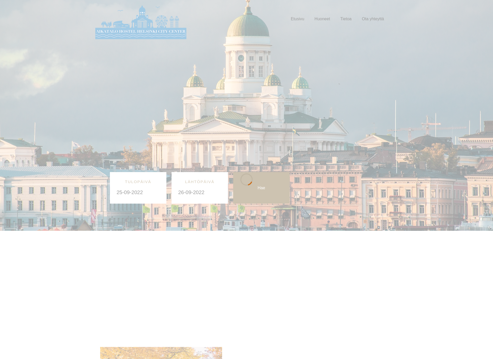 Skärmdump för aikatalohostelhelsinkicitycenter.fi