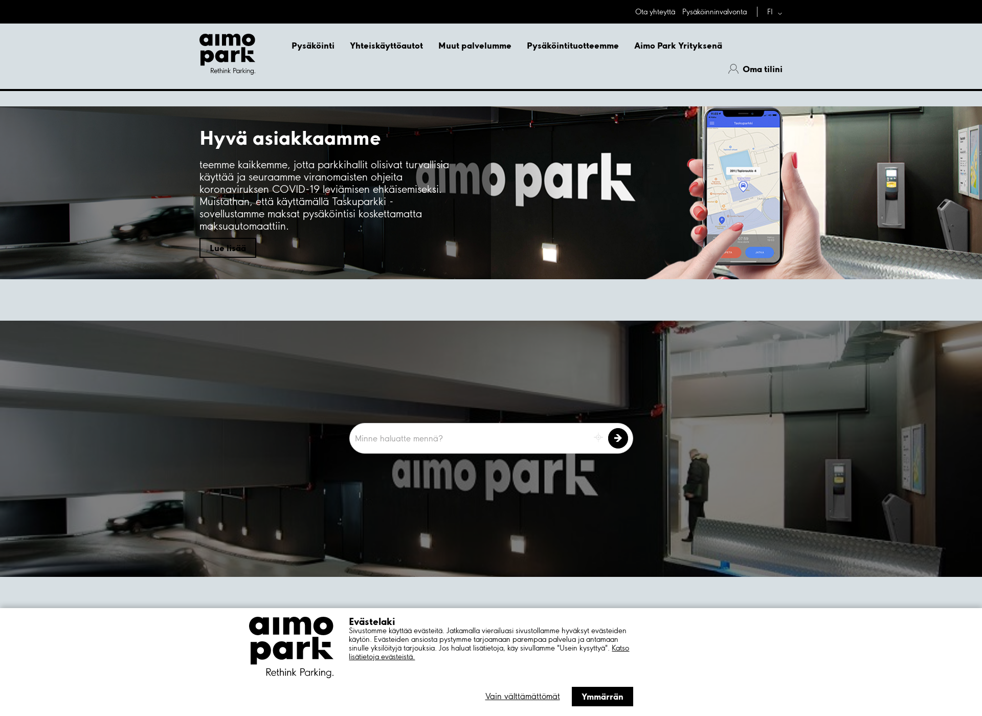 Skärmdump för aimopark.fi