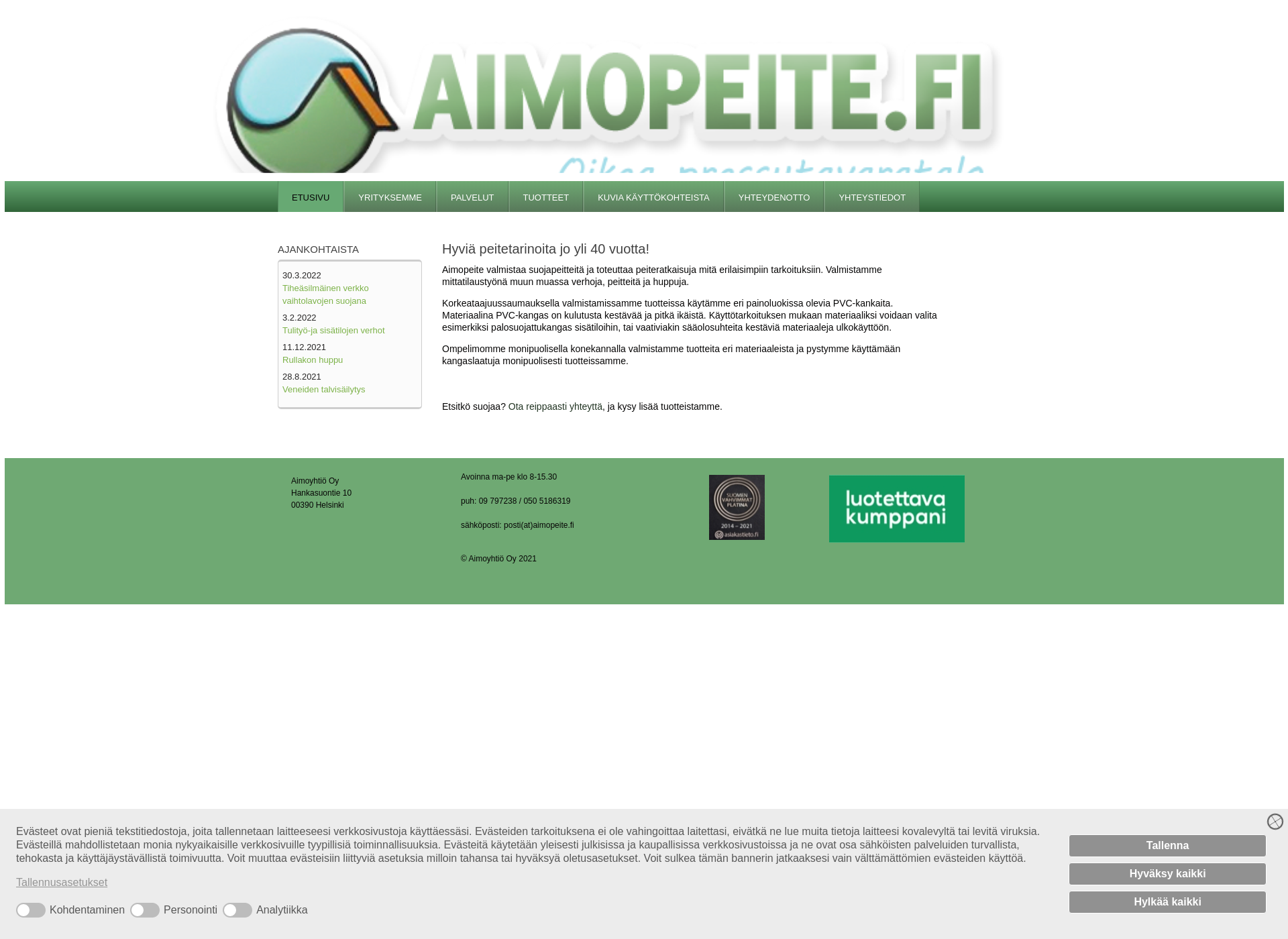 Screenshot for aimopeite.fi