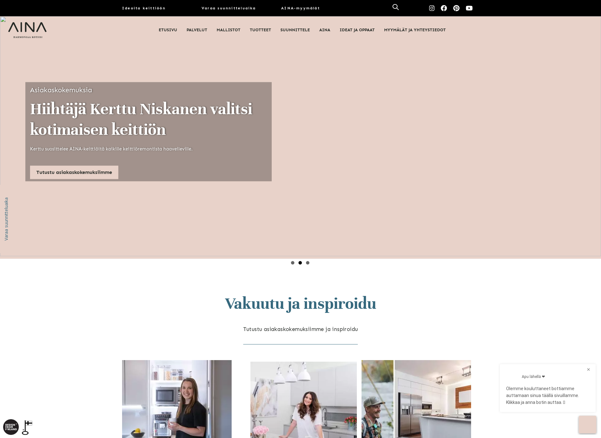 Screenshot for aina-keittiot.fi