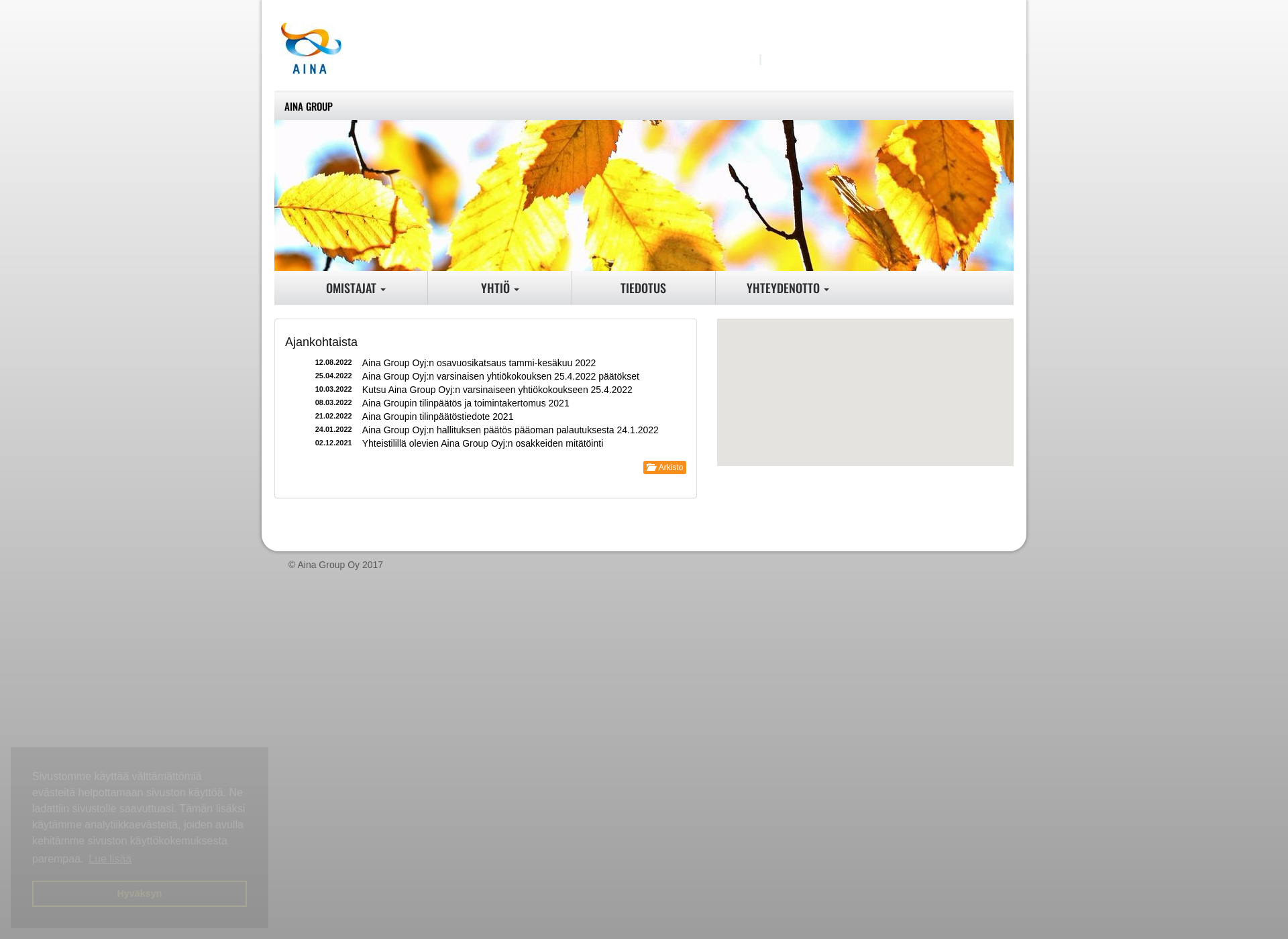 Screenshot for ainagroup.fi