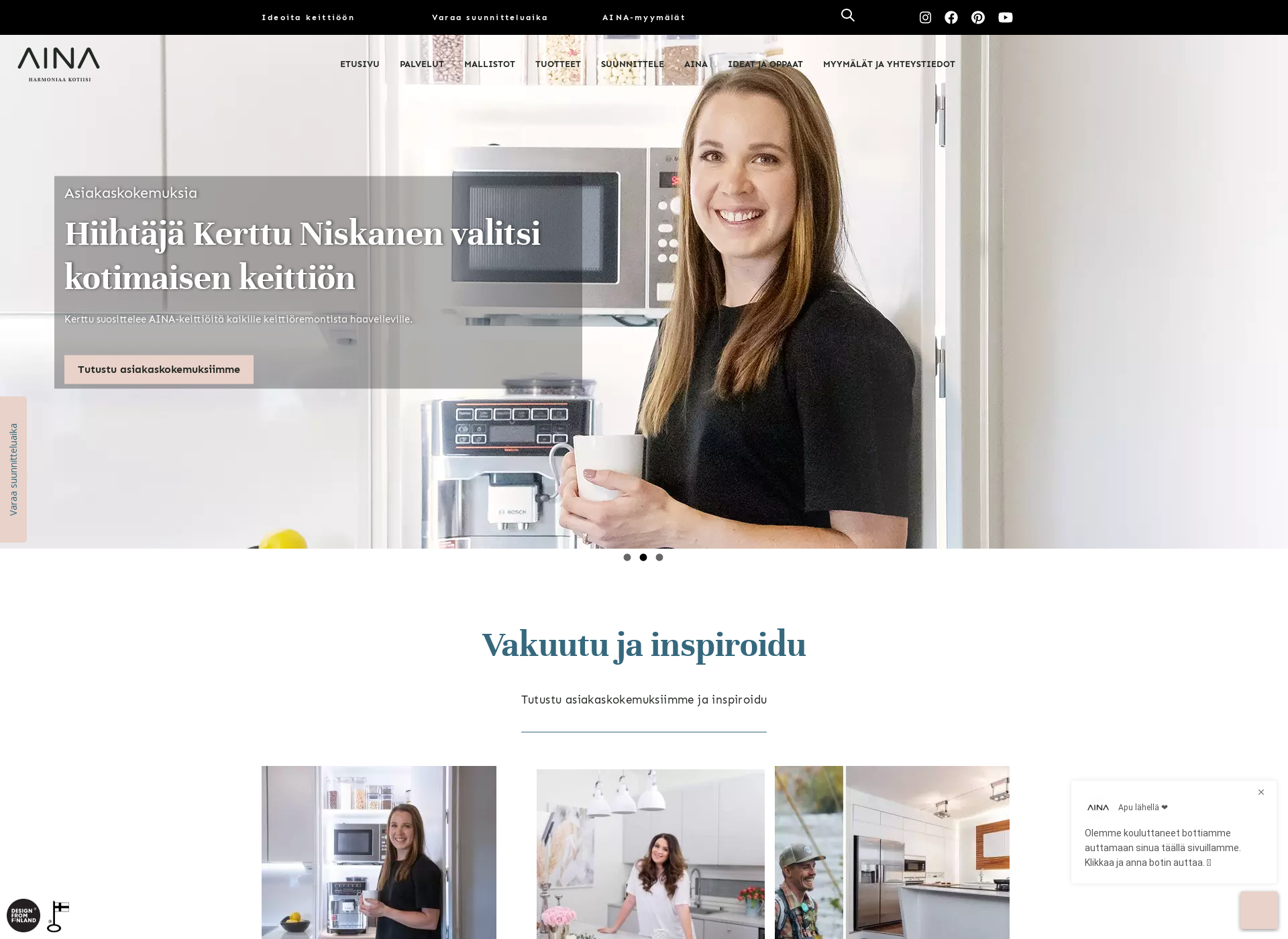 Screenshot for ainakeittiöt.fi