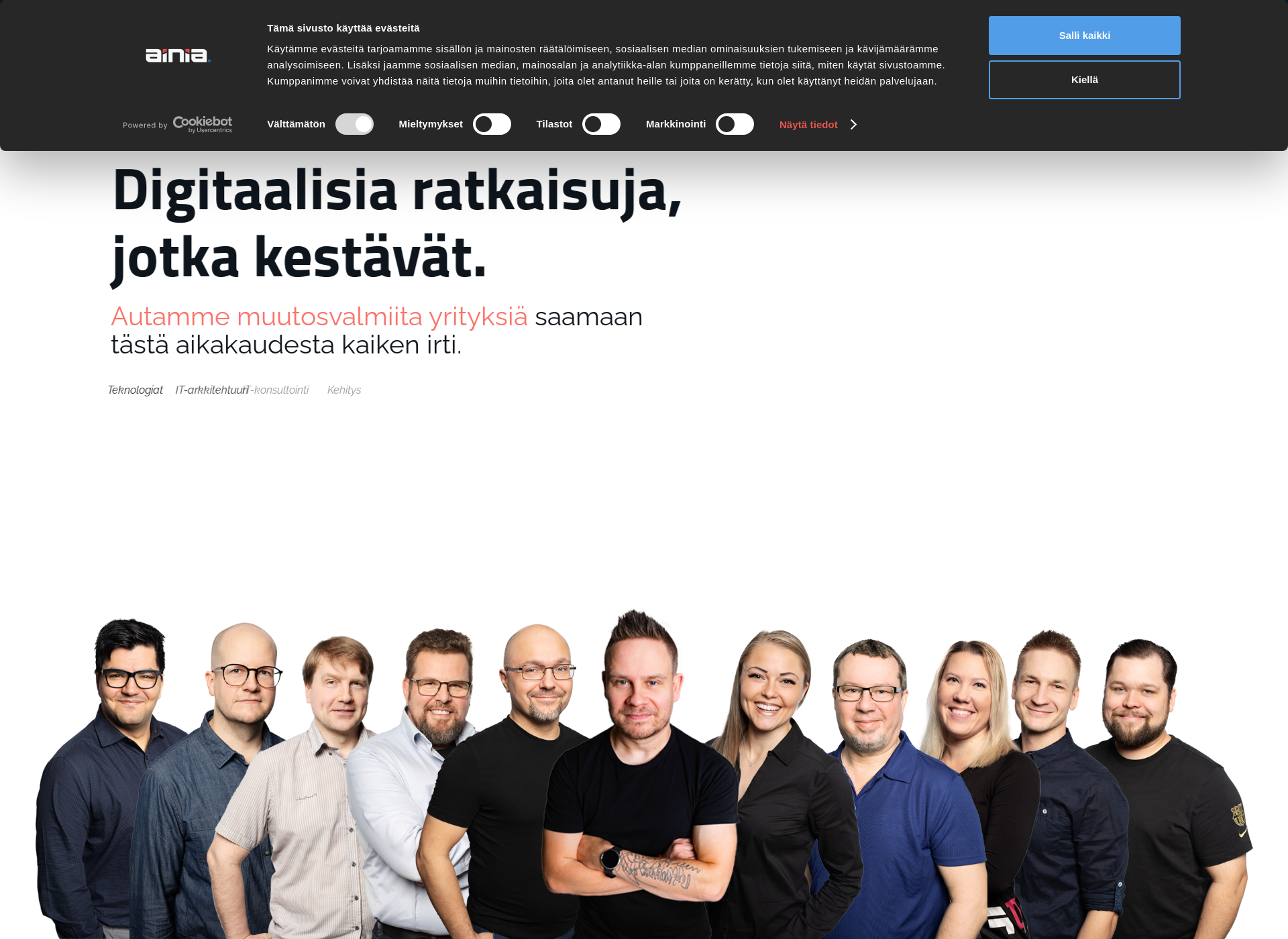 Skärmdump för ainia.fi