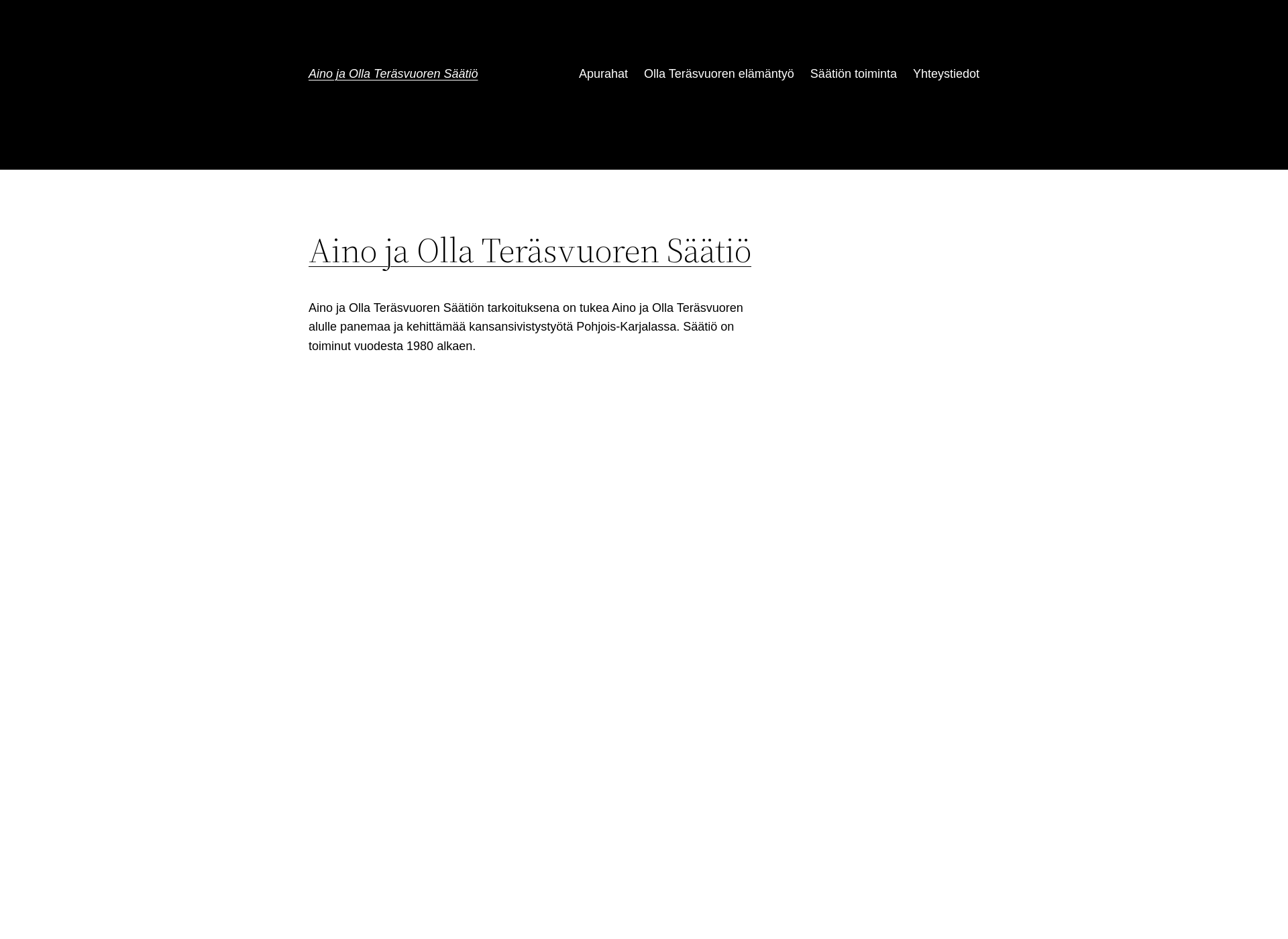 Skärmdump för ainojaollaterasvuori.fi