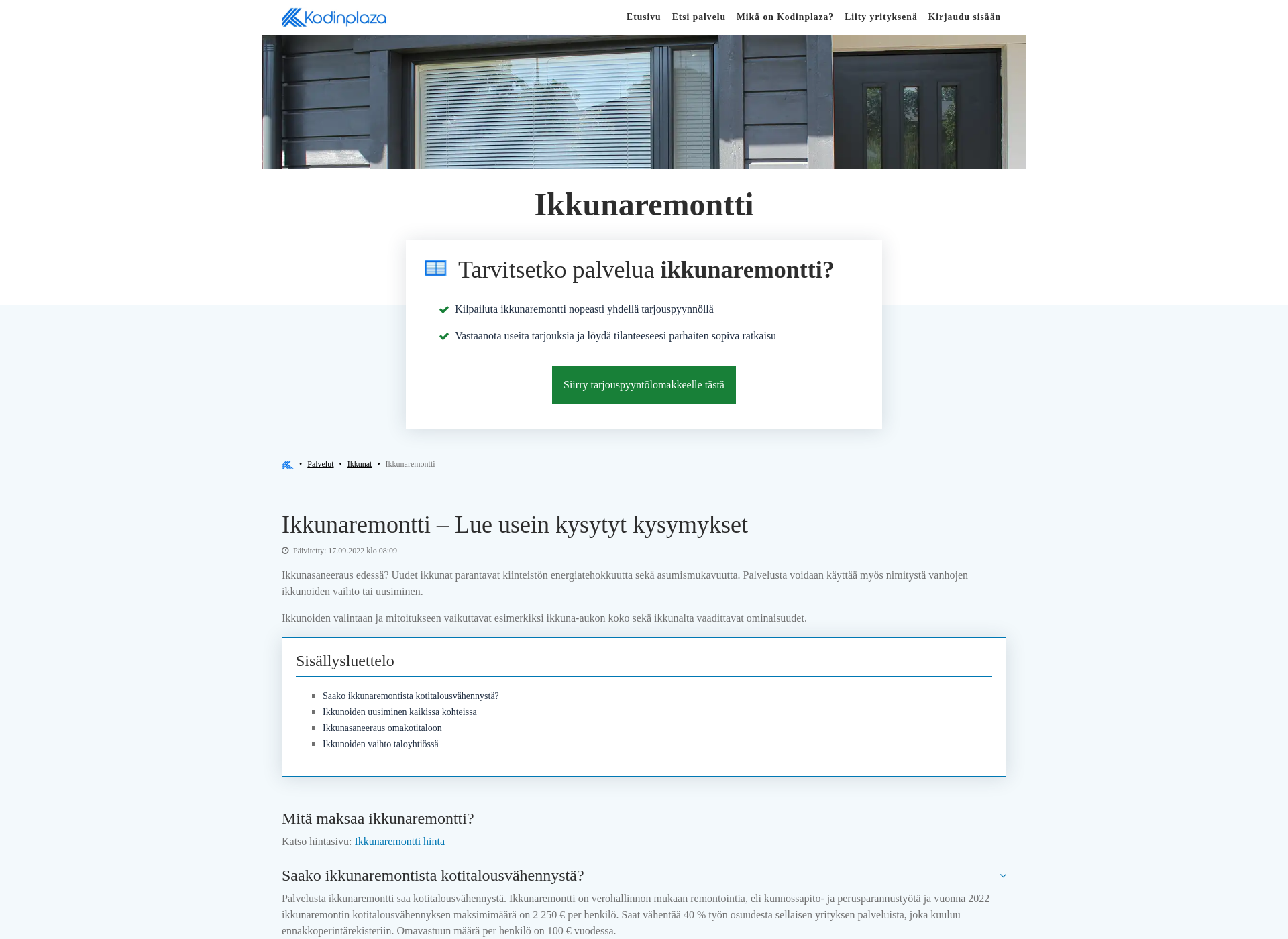 Screenshot for ainolaikkunat.fi
