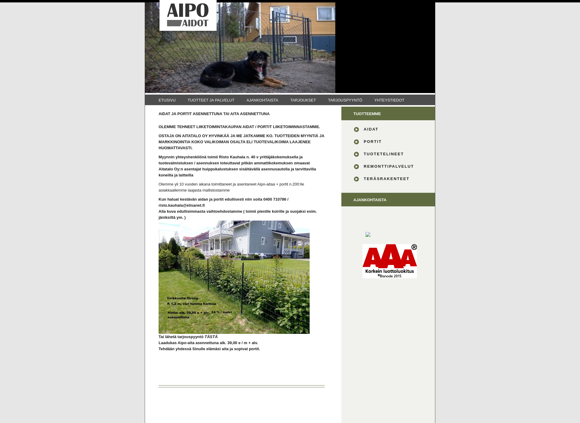 Screenshot for aipo.fi