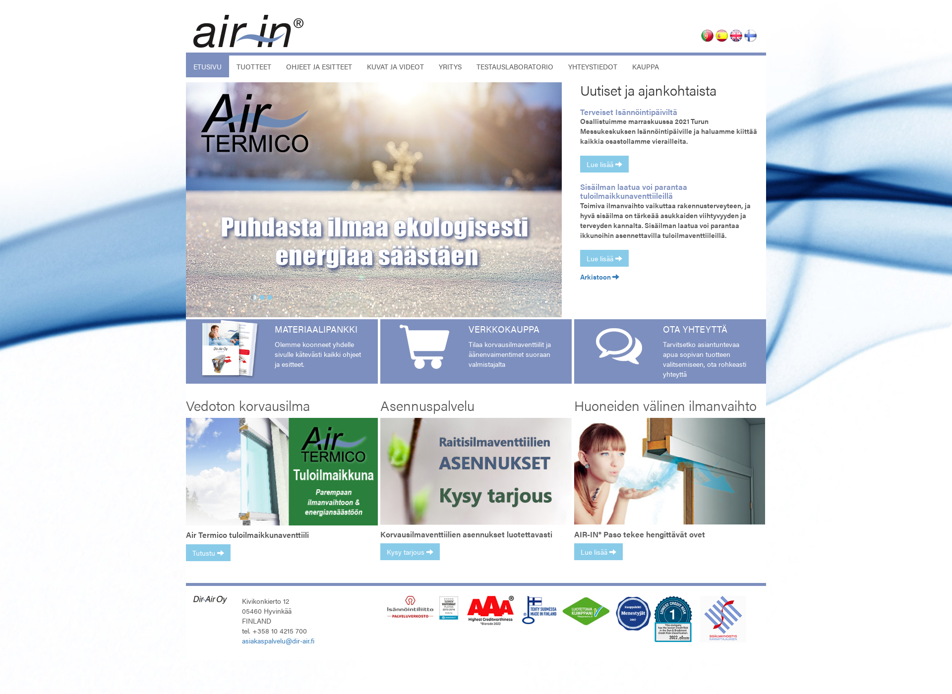 Screenshot for air-in.fi