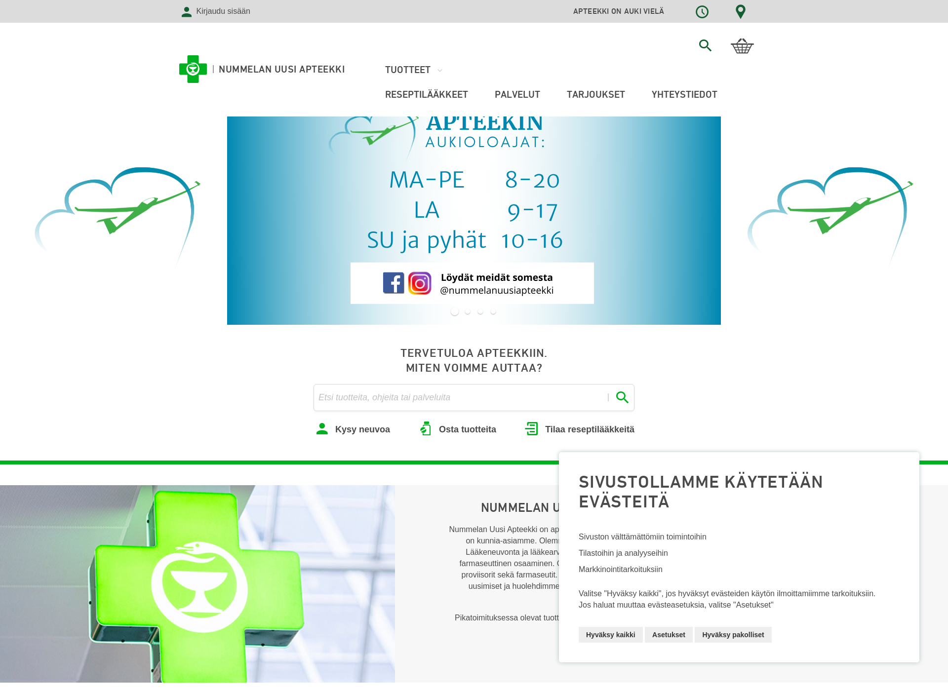 Skärmdump för airapteekki.fi