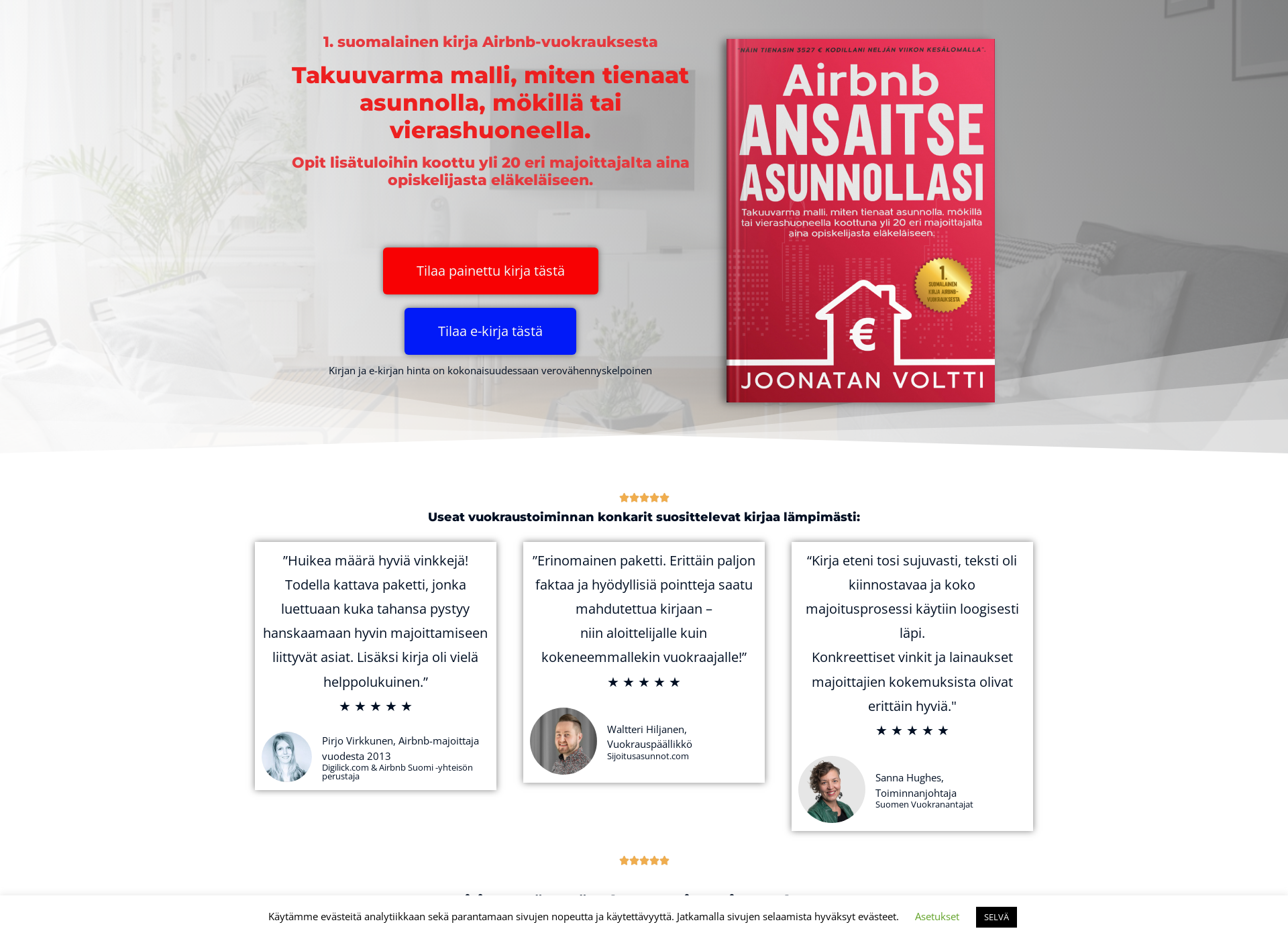 Skärmdump för airbnbkirja.fi