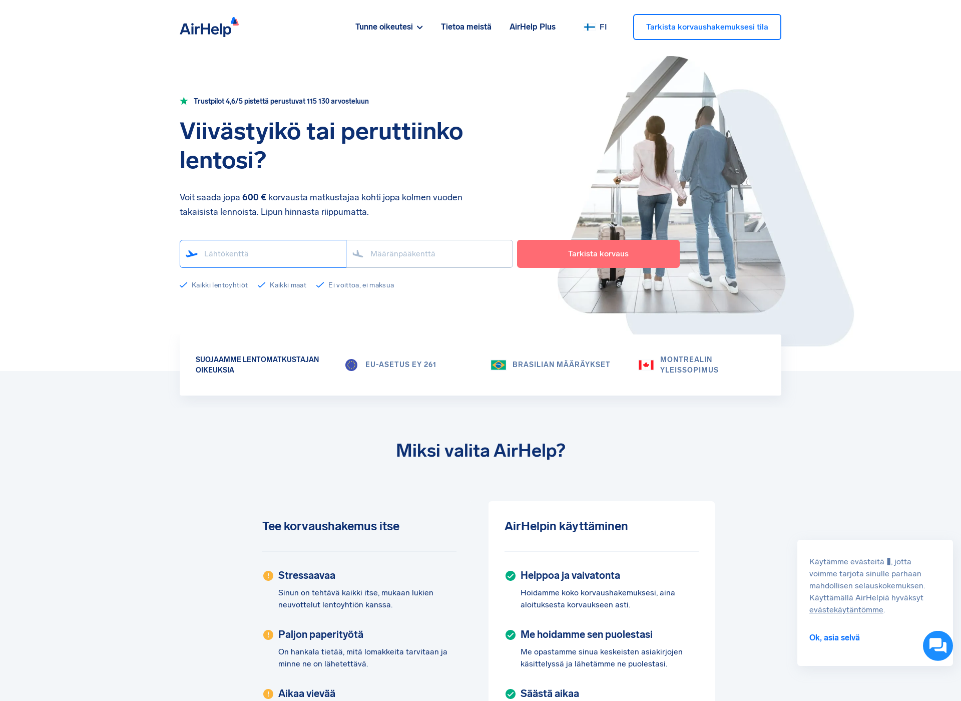 Skärmdump för airhelp.fi