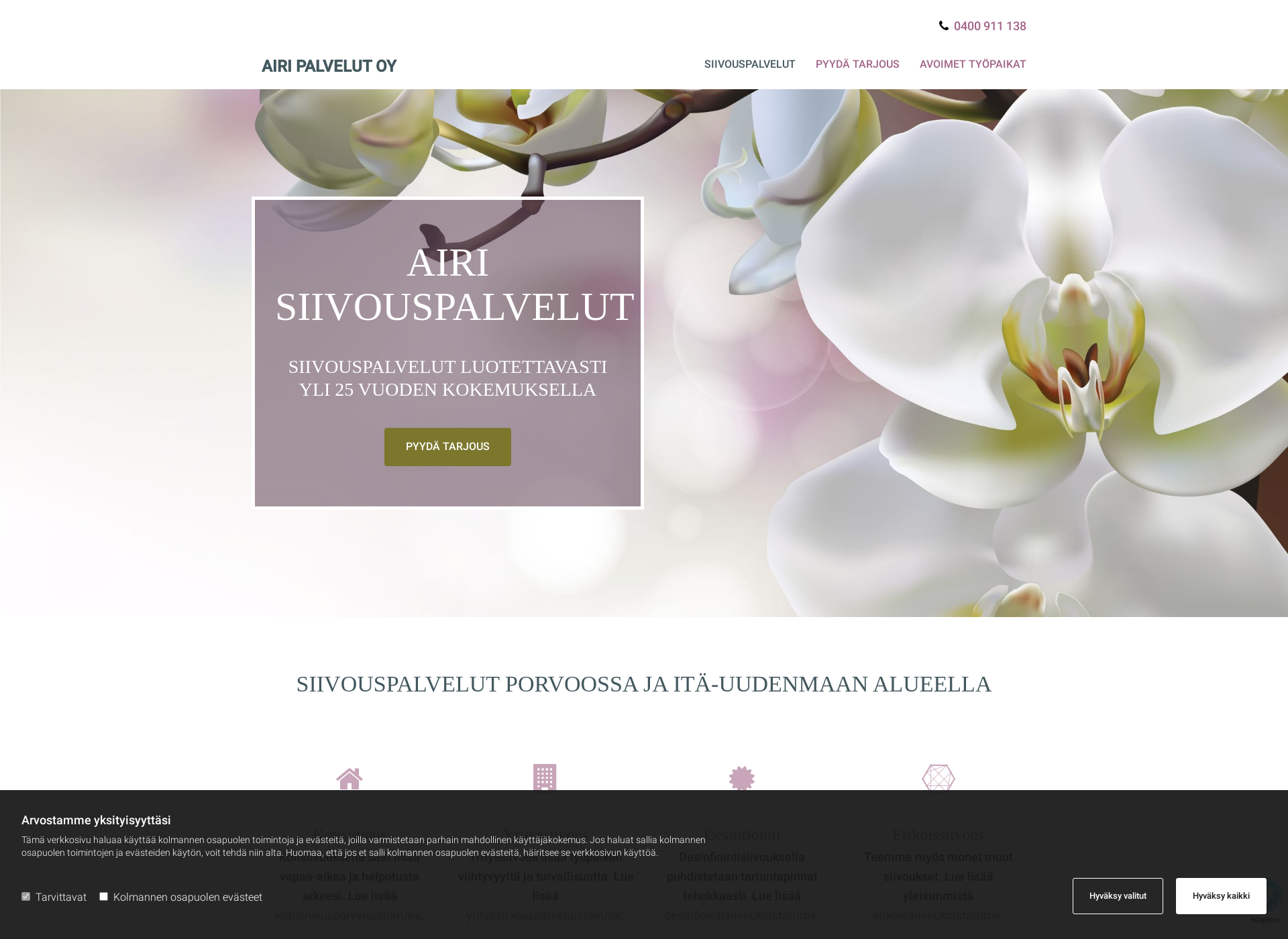 Screenshot for airipalvelut.fi