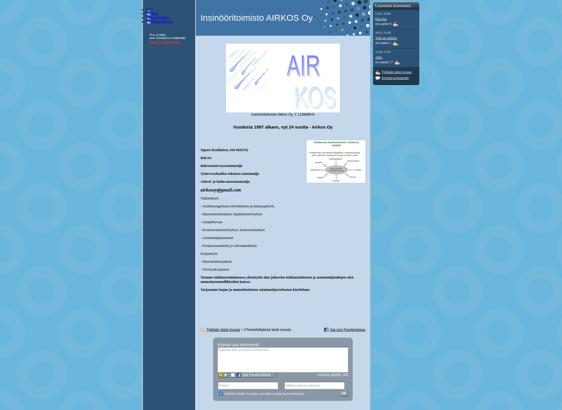 Screenshot for airkos.fi