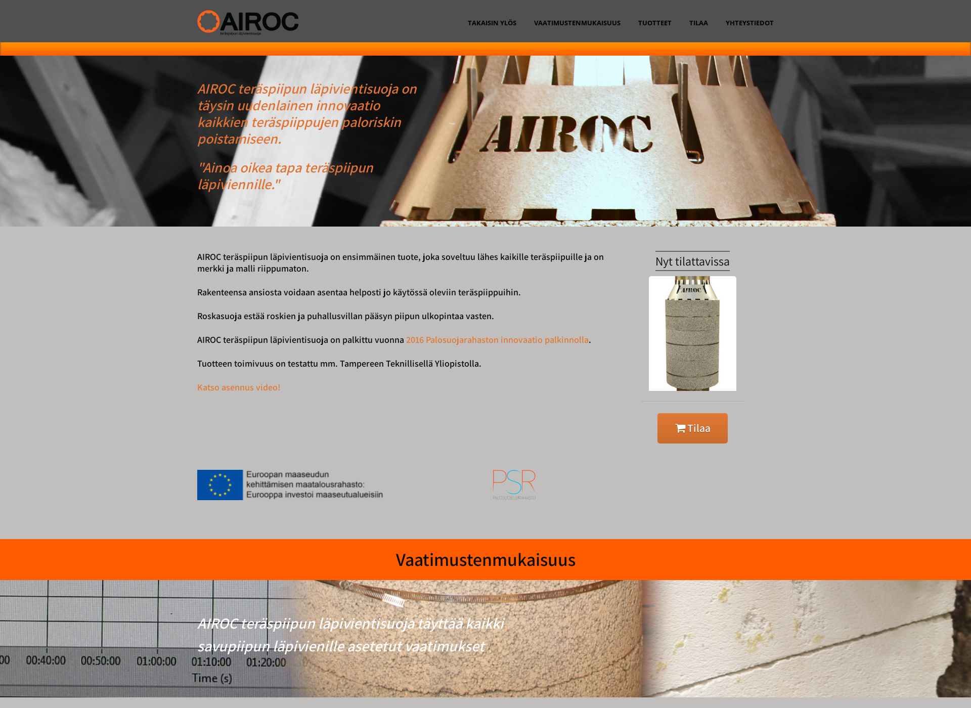 Skärmdump för airoc.fi