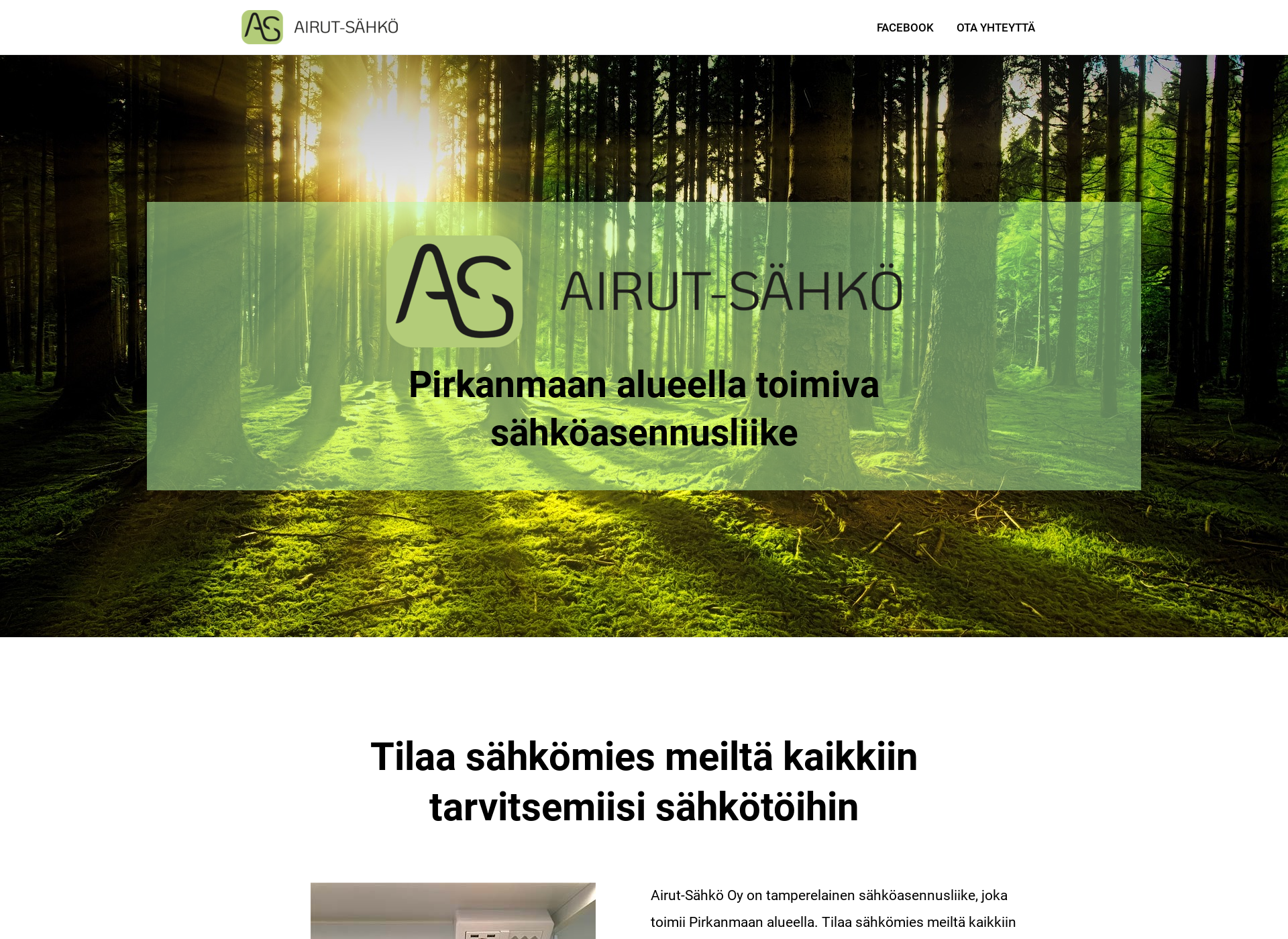 Skärmdump för airutsahko.fi