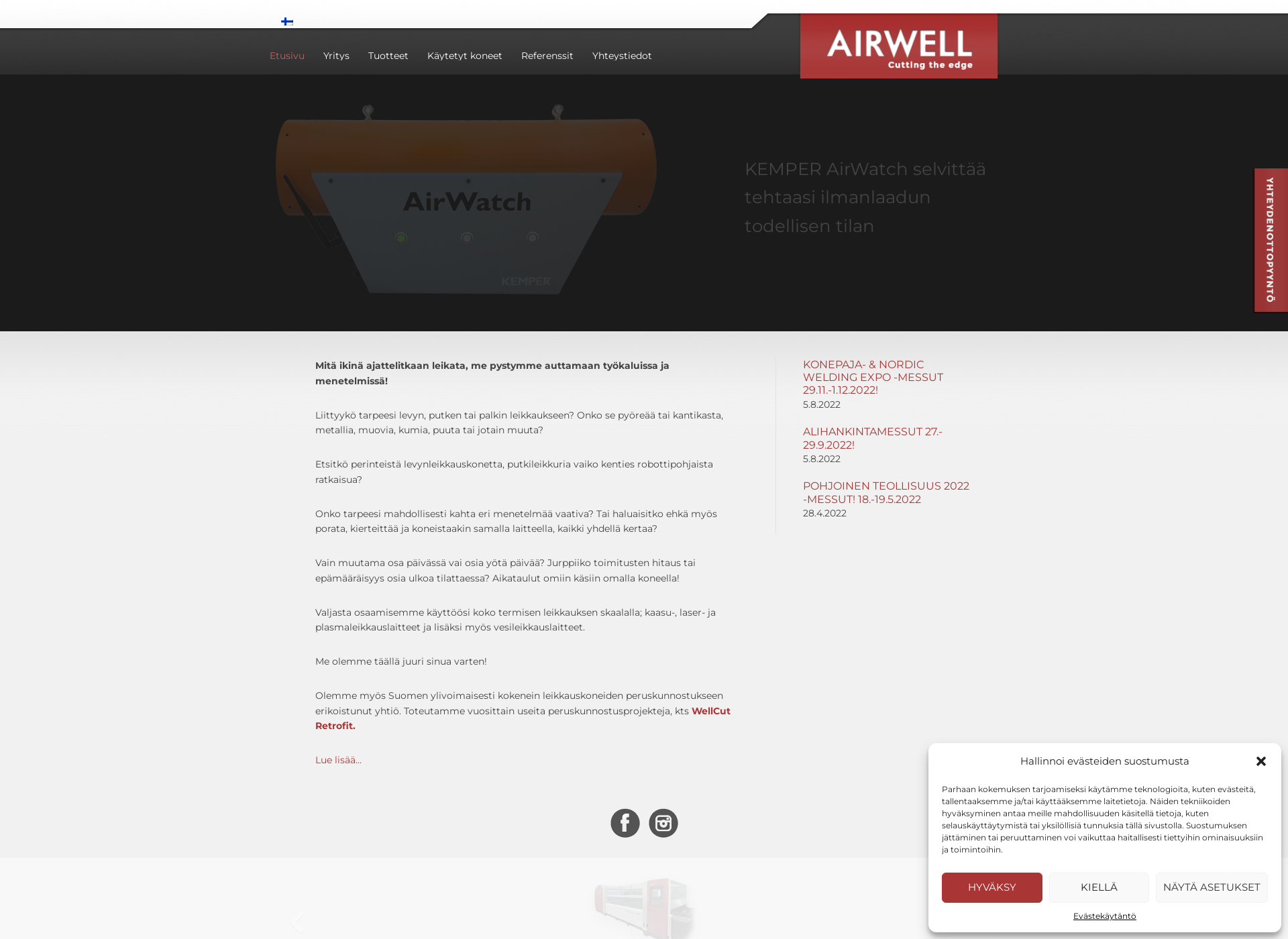 Skärmdump för airwell.fi