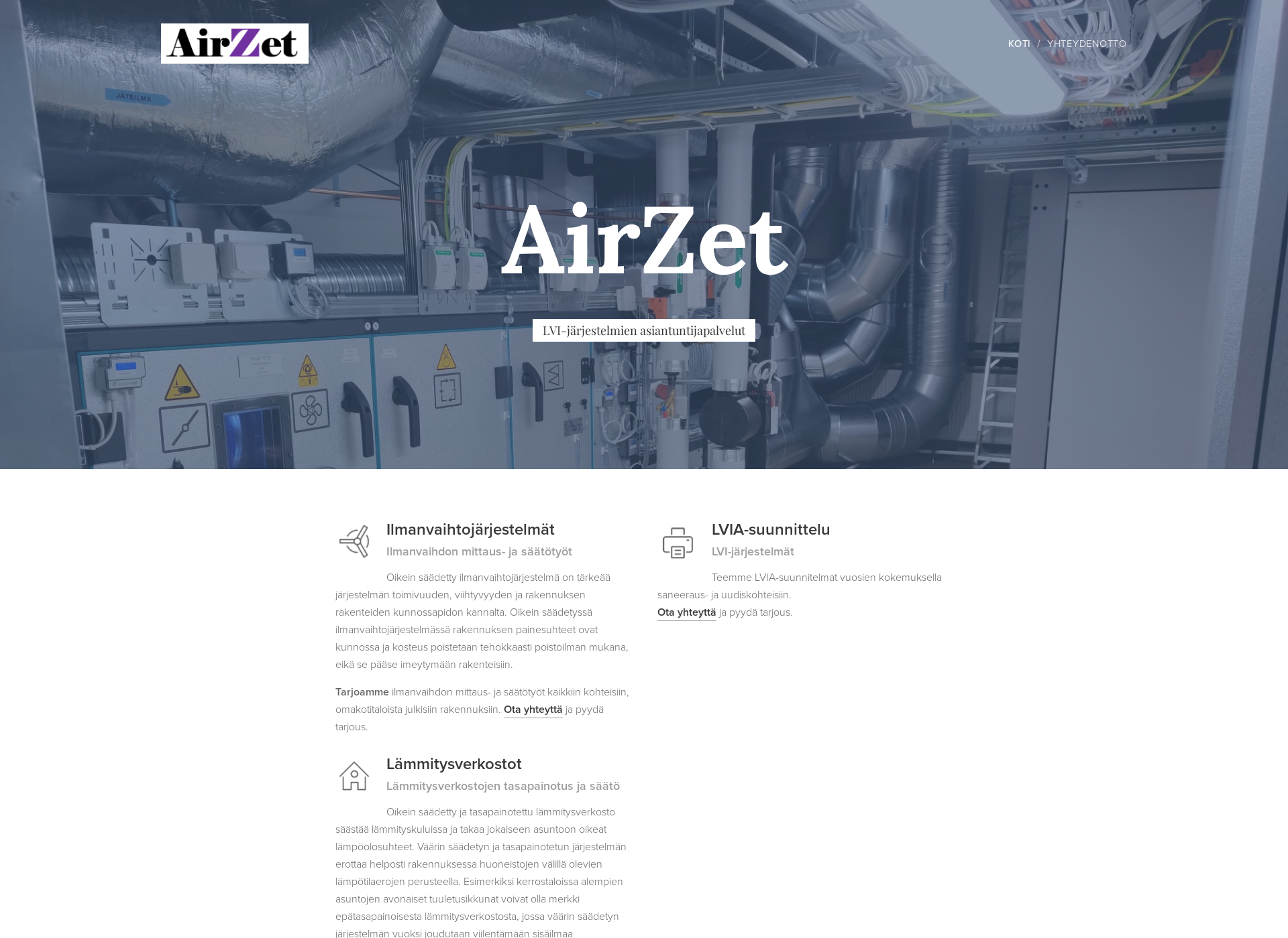 Screenshot for airzet.fi