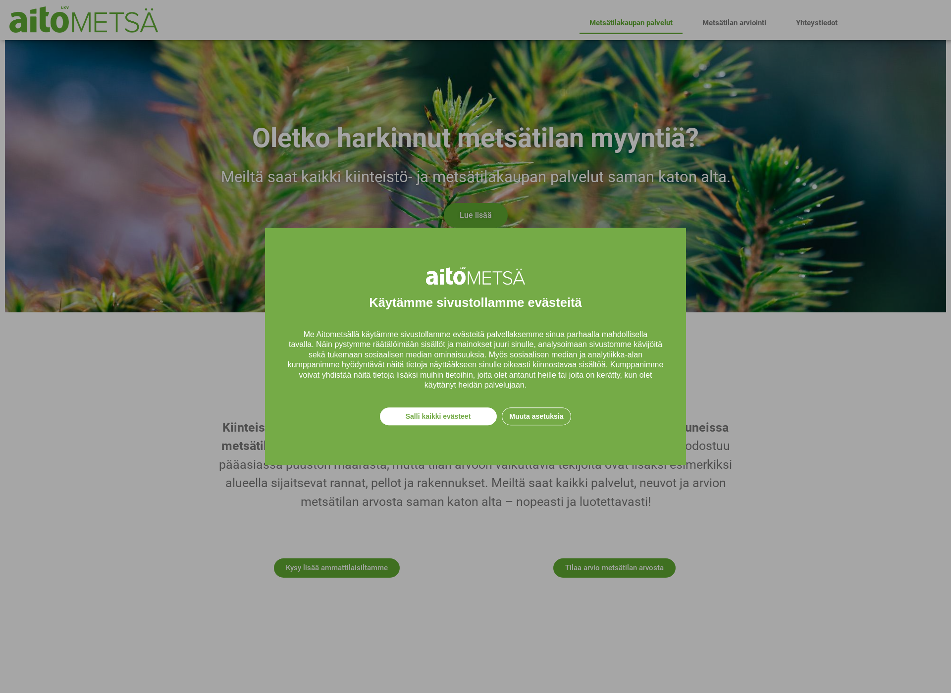 Screenshot for aitometsa.fi