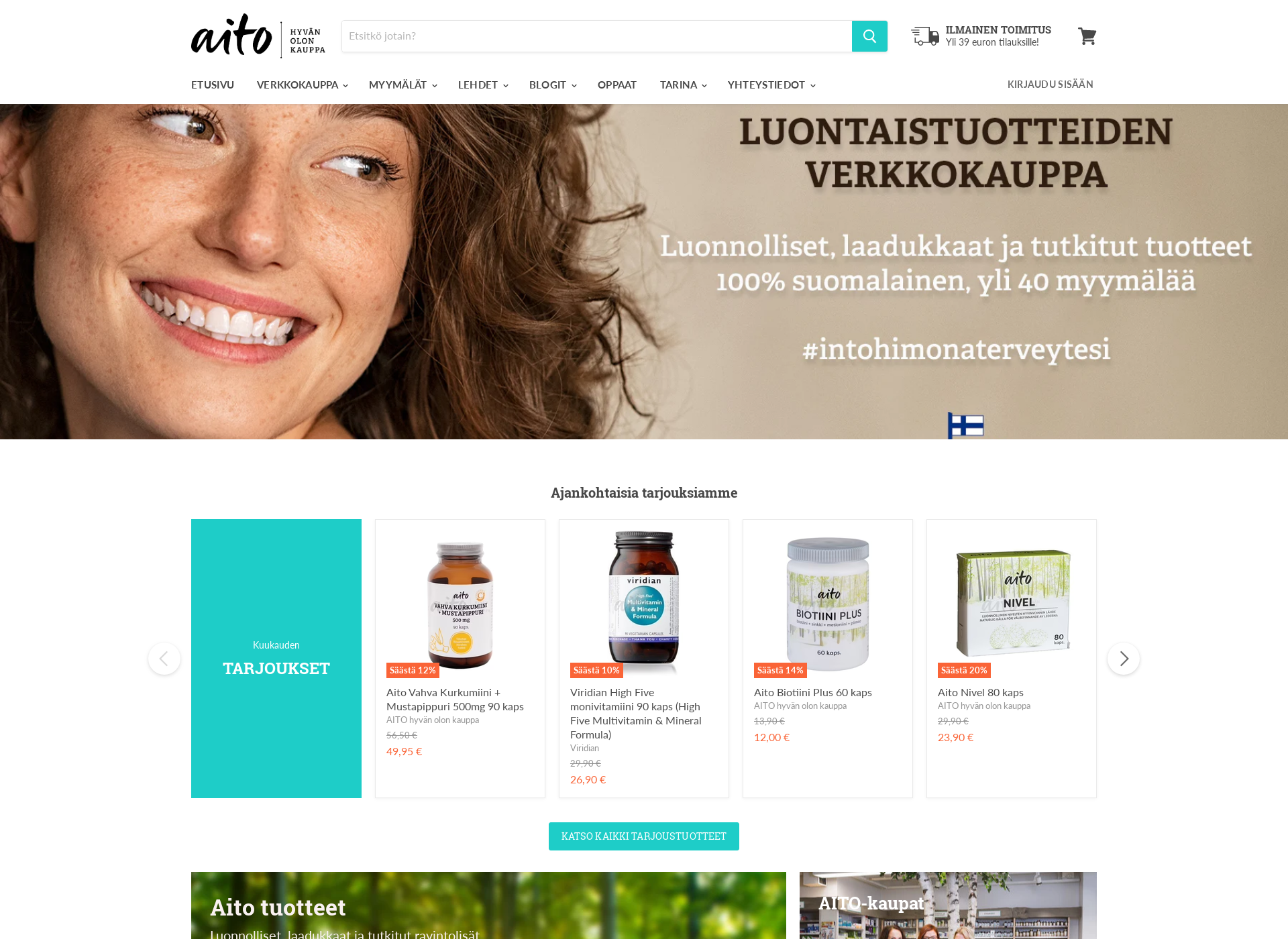 Screenshot for aitoplus.fi