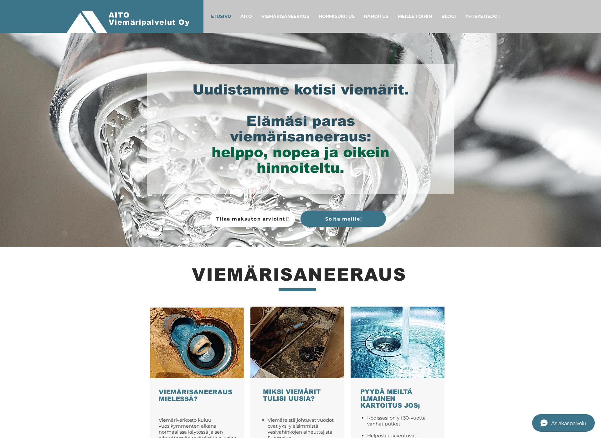 Screenshot for aitoviemäripalvelut.fi