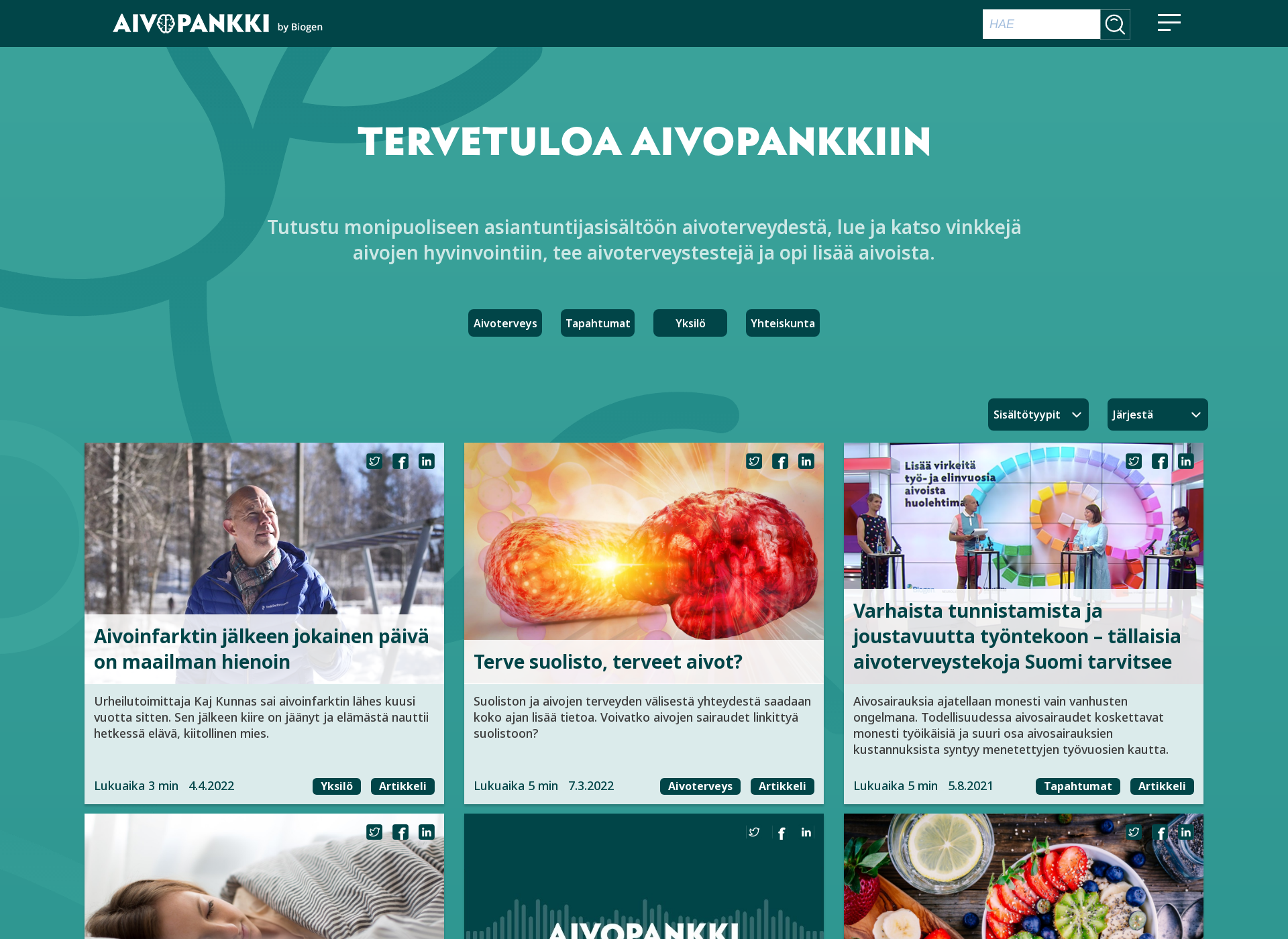 Skärmdump för aivopankki.fi