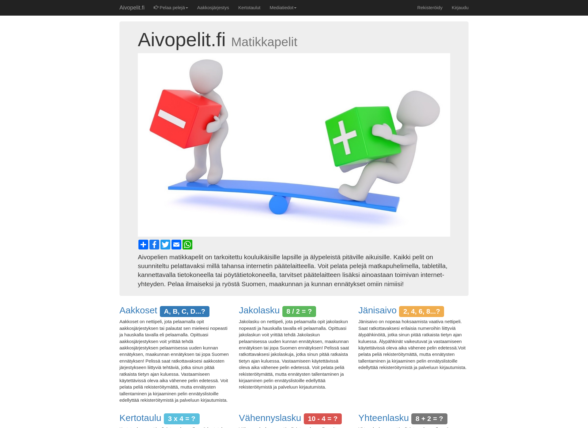 Screenshot for aivopelit.fi