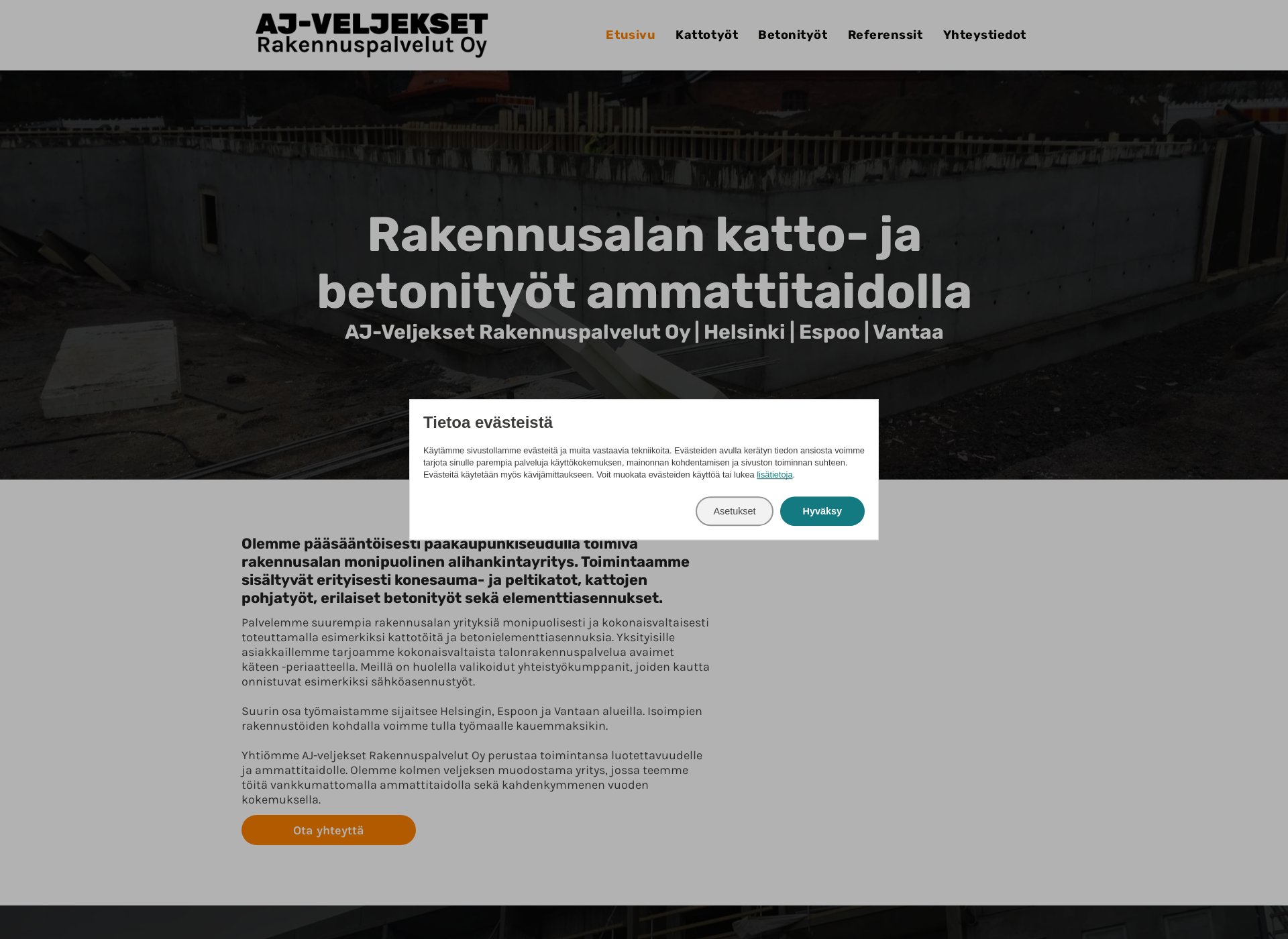 Screenshot for aj-veljekset.fi