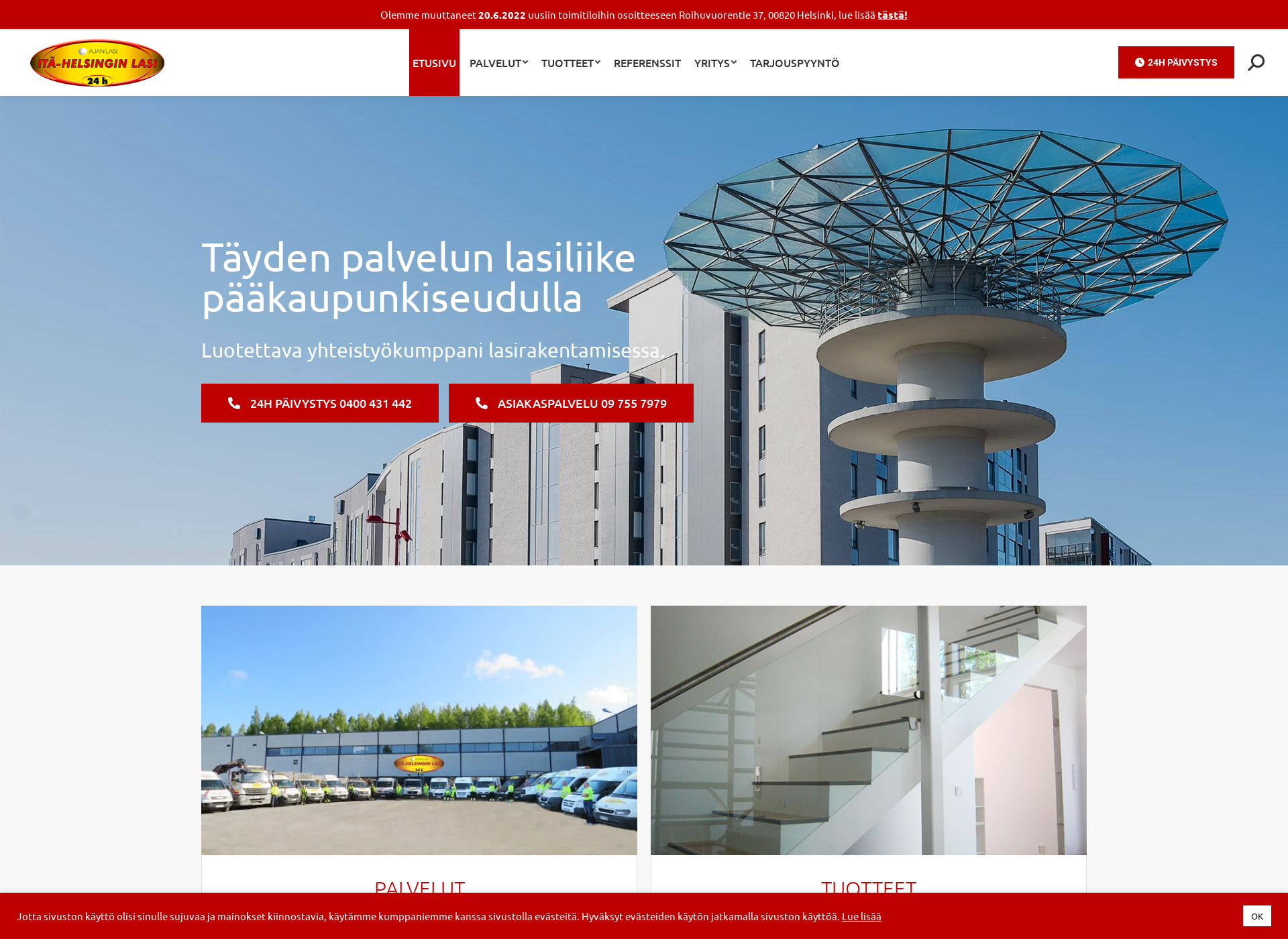 Skärmdump för ajan-lasi.fi
