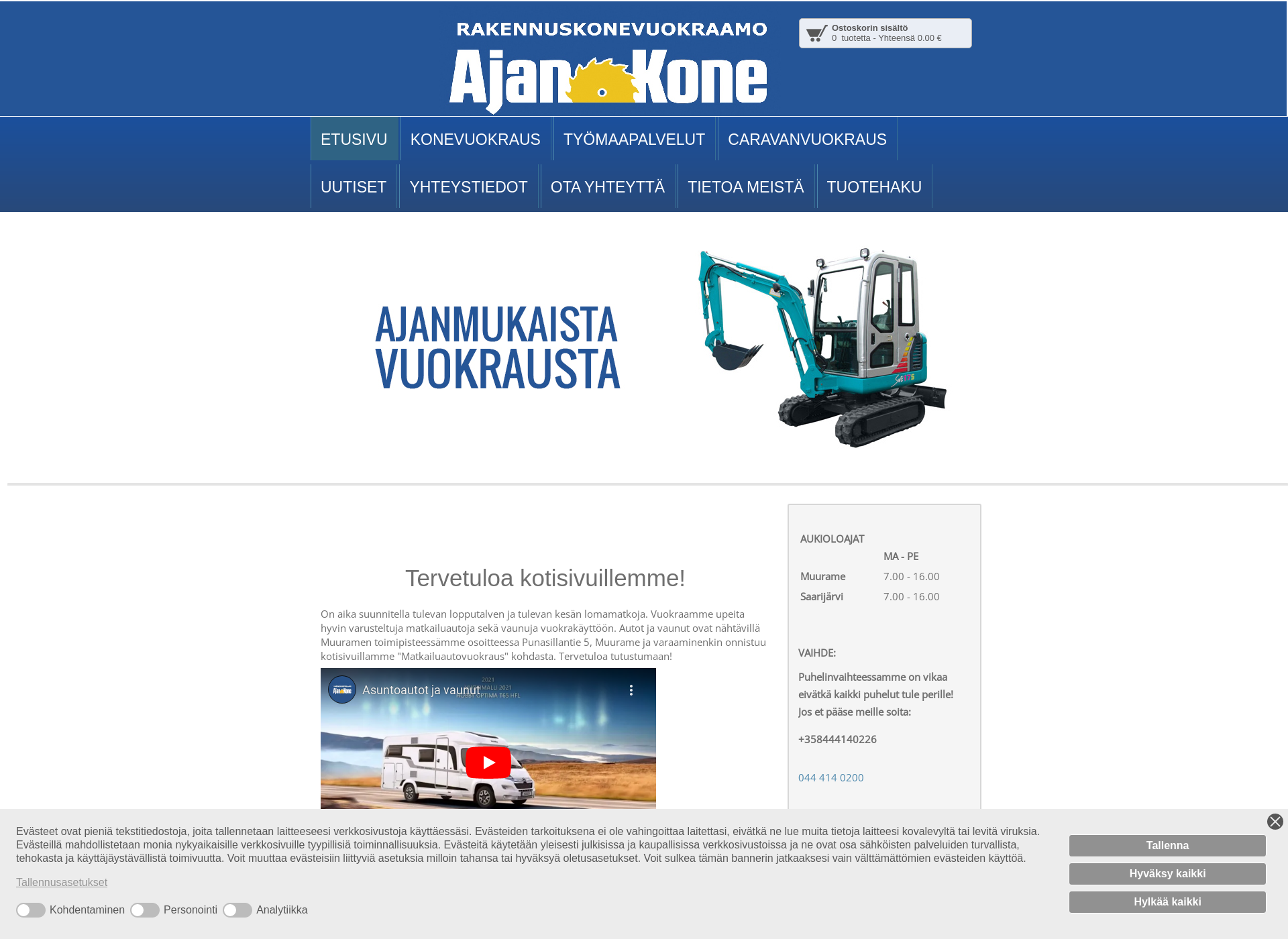 Skärmdump för ajankone.fi