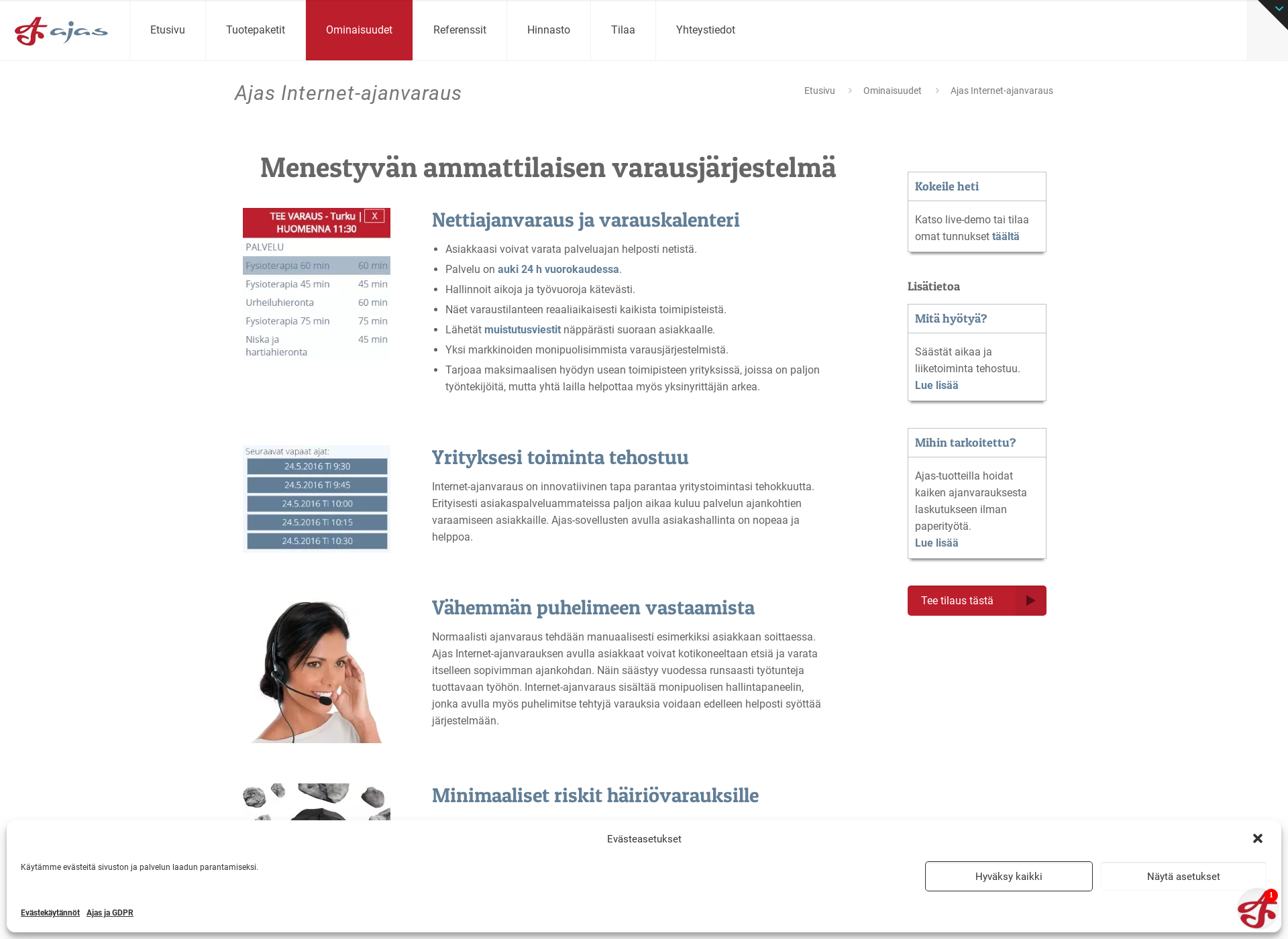 Screenshot for ajanvarausjärjestelmä.fi