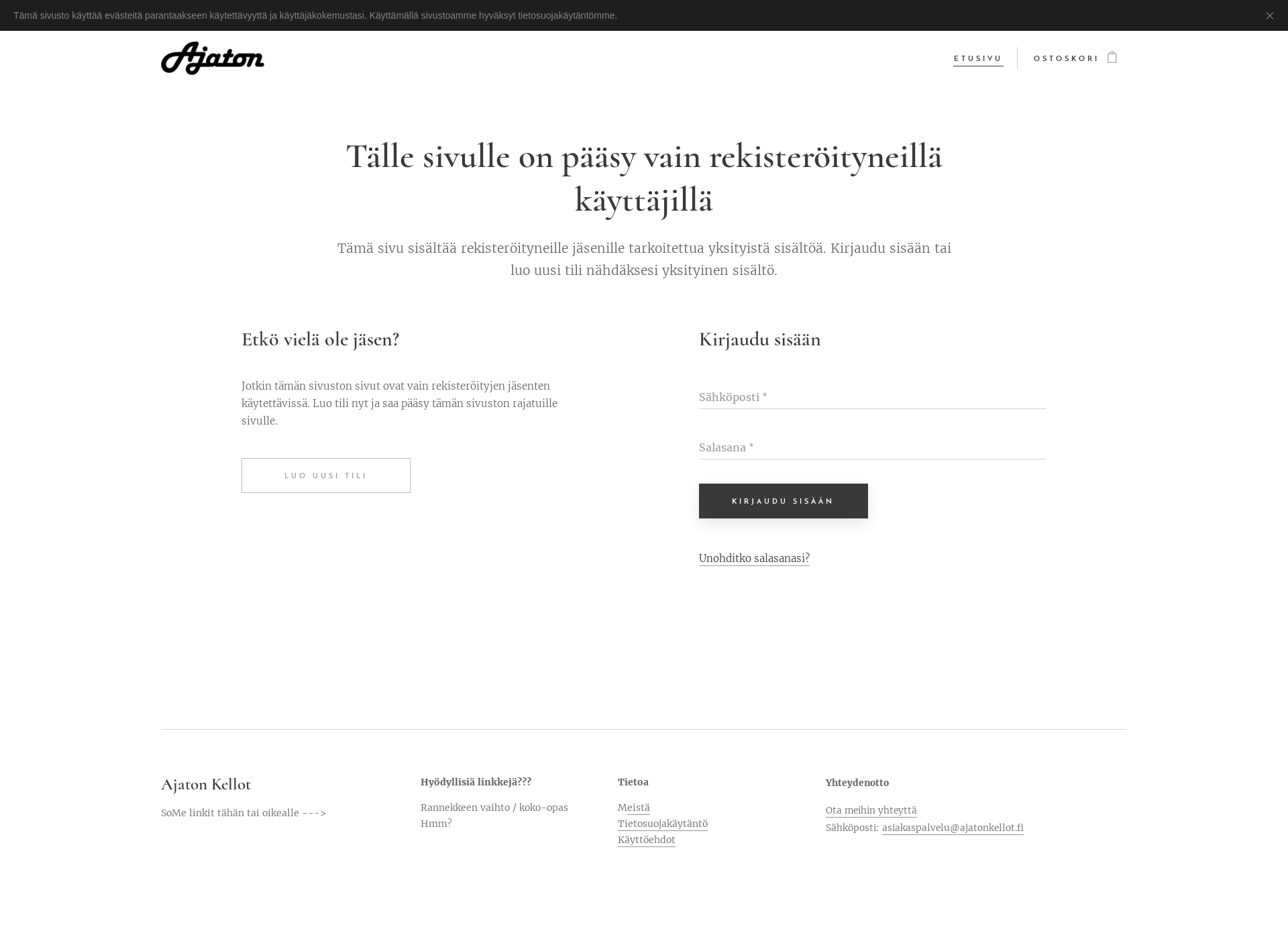 Screenshot for ajatonkellot.fi