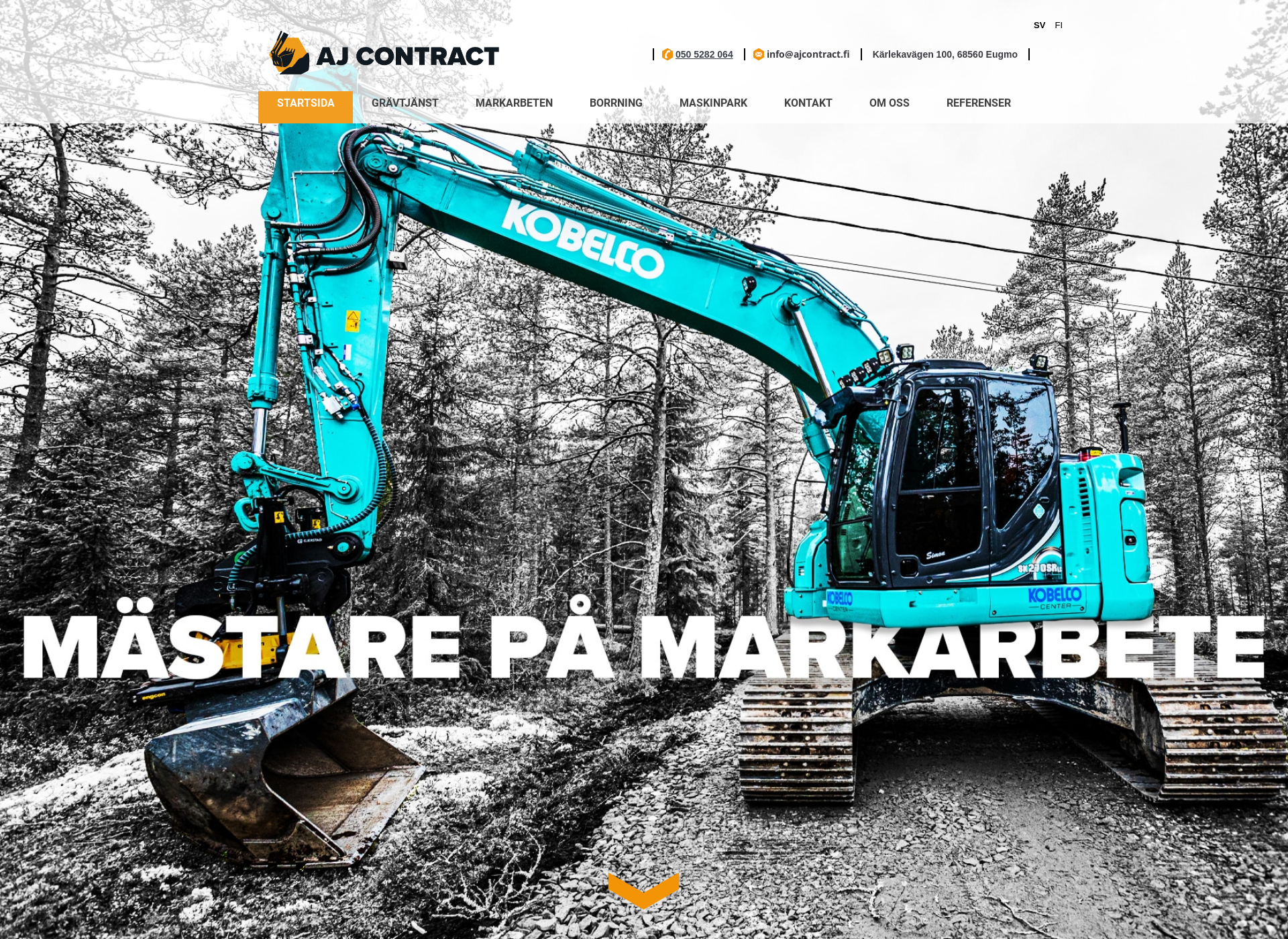 Skärmdump för ajcontract.fi