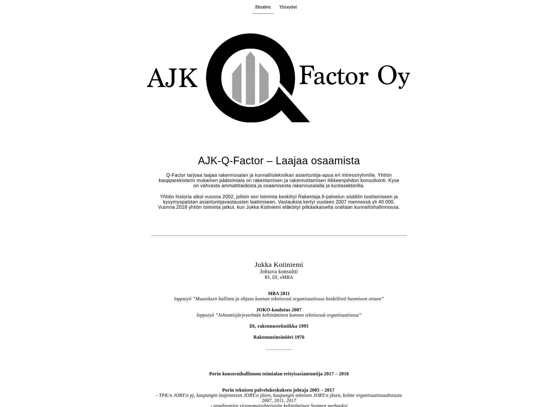Skärmdump för ajk-q-f-oy.fi
