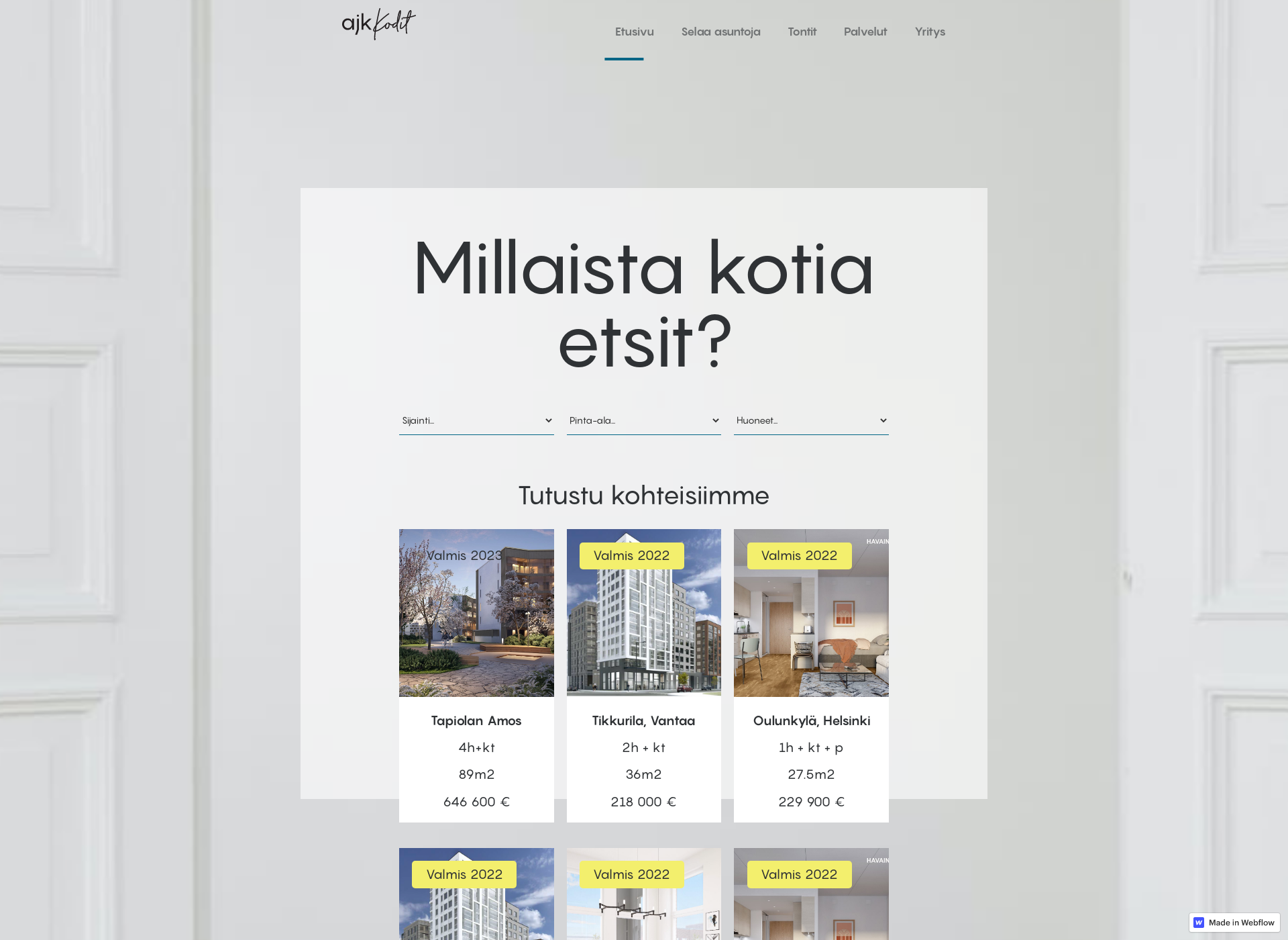 Skärmdump för ajkkodit.fi