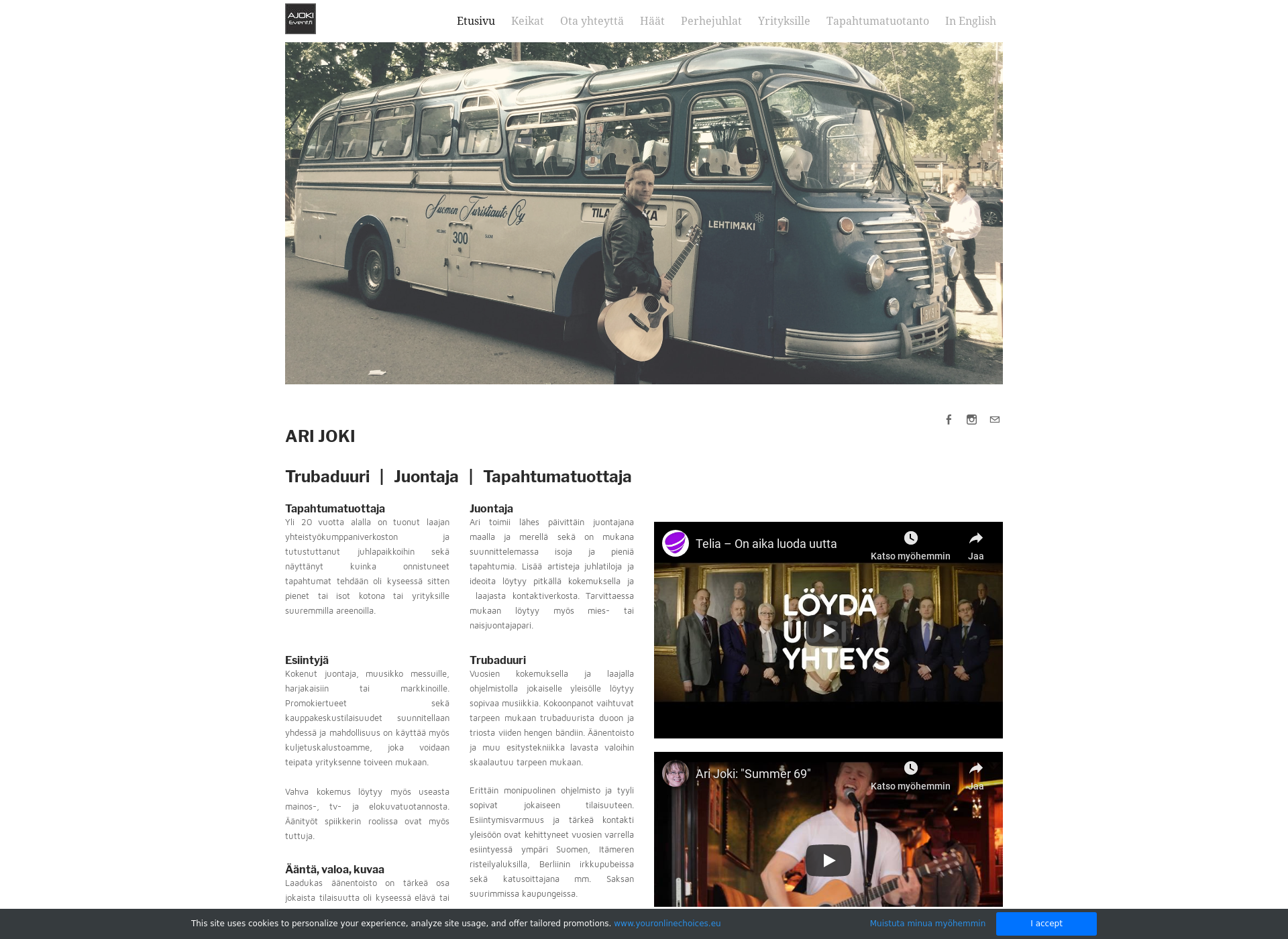 Skärmdump för ajokievent.fi